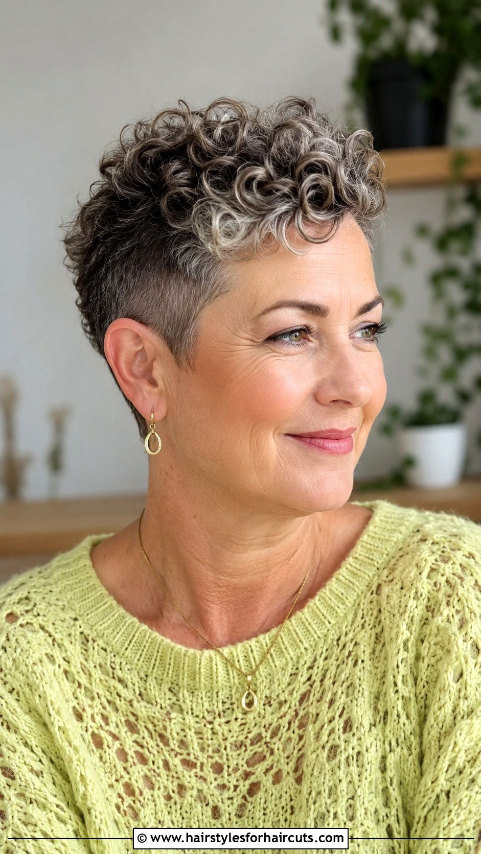 Short Curly Pixie Cut - 25 haircuts for curly hair women over 50 - 25 haircuts for curly hair women over 50
