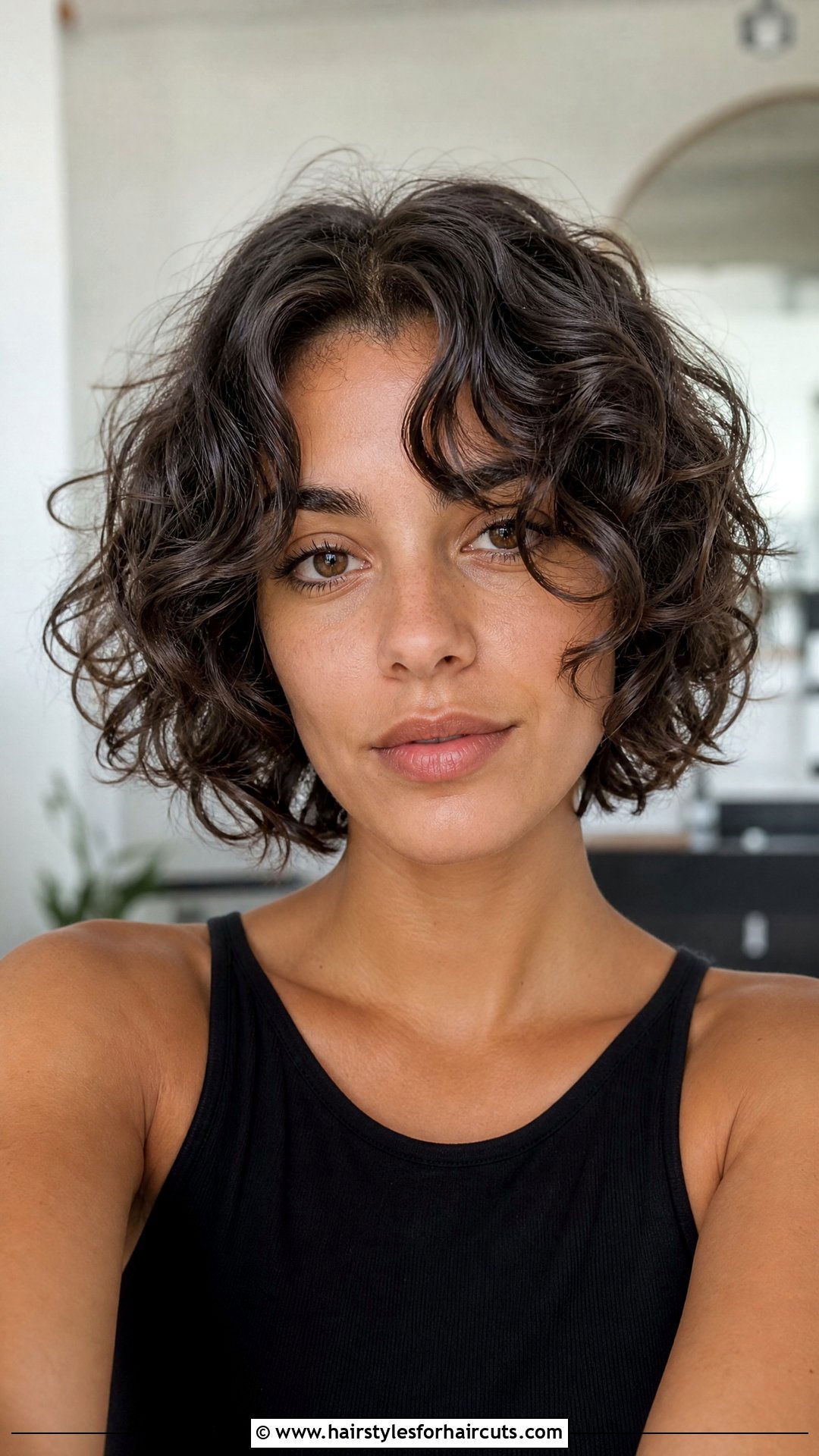 Short Curly Shag With Middle Part - 25 short shag haircuts for curly hair - 25 short shag haircuts for curly hair