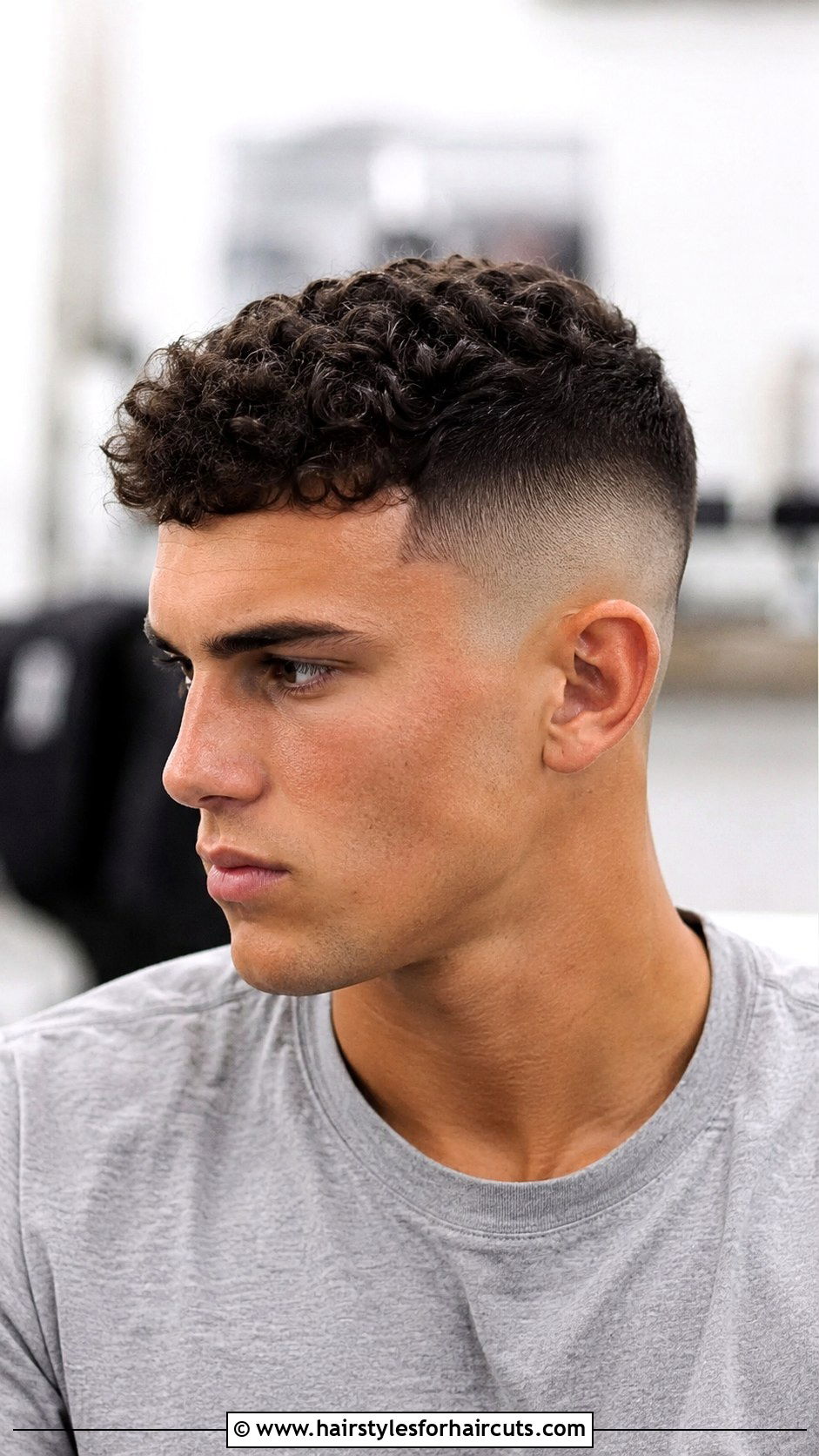 Short Curly Top With Shaved Sides - 25 ftm haircuts for curly hair - 25 ftm haircuts for curly hair