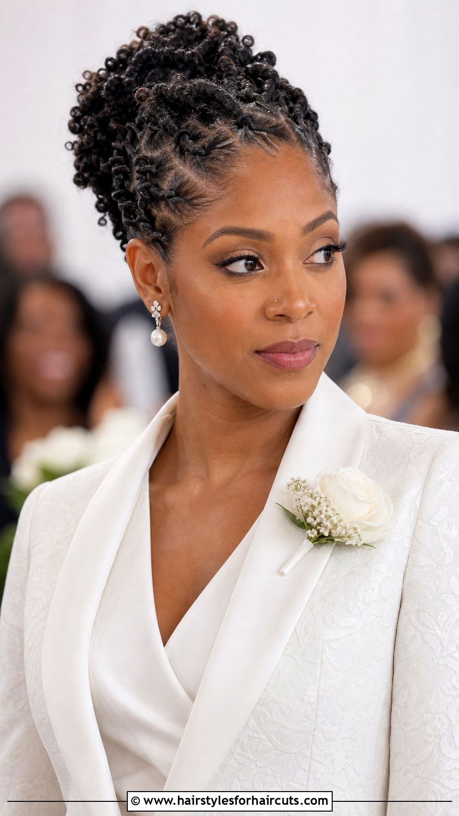 Short Curly Twist Updo - 25 bridal hairstyles for short curly hair - 25 bridal hairstyles for short curly hair