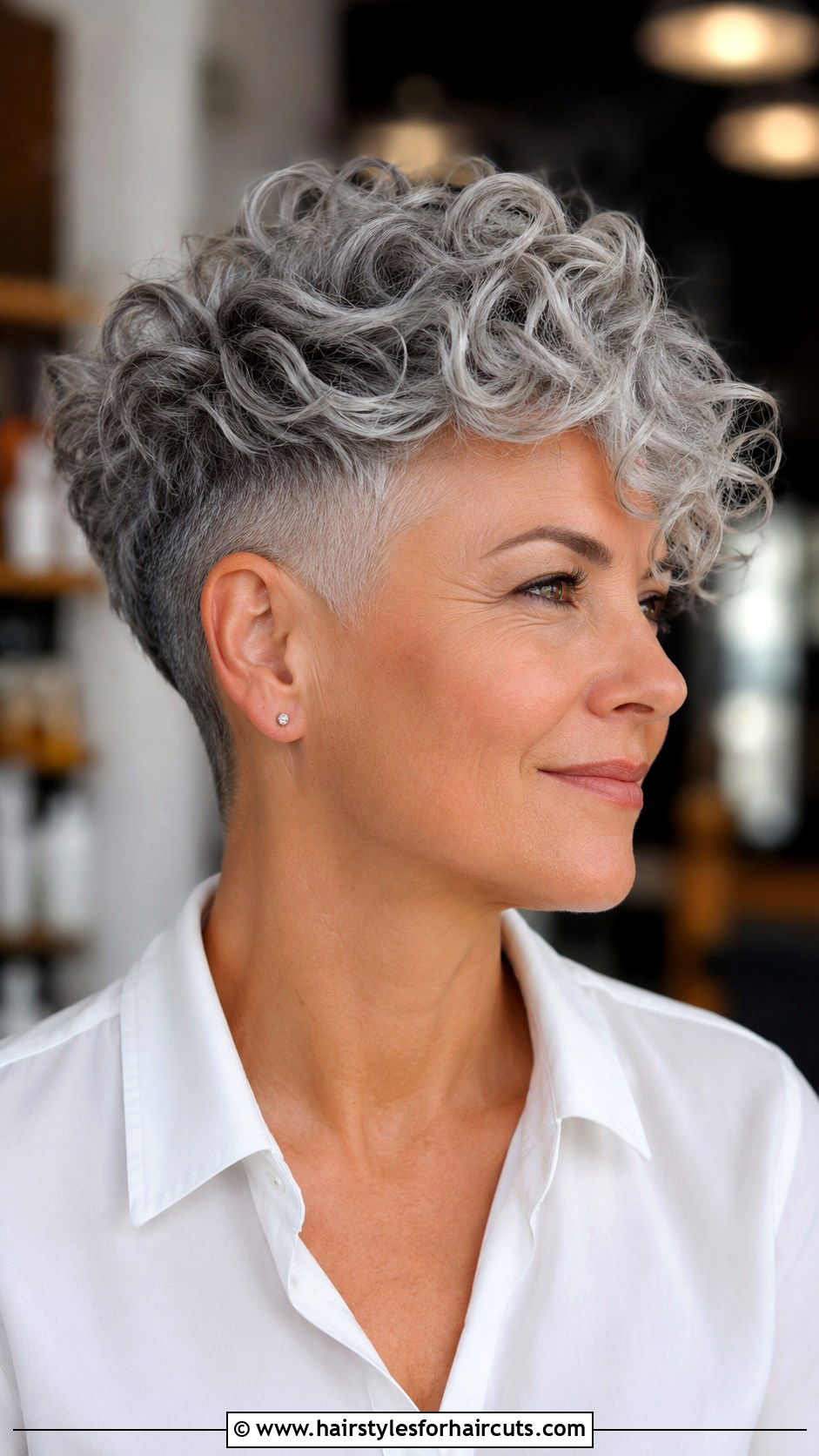 Short Curly Undercut - 25 choppy short curly hairstyles for grey hair - 25 choppy short curly hairstyles for grey hair