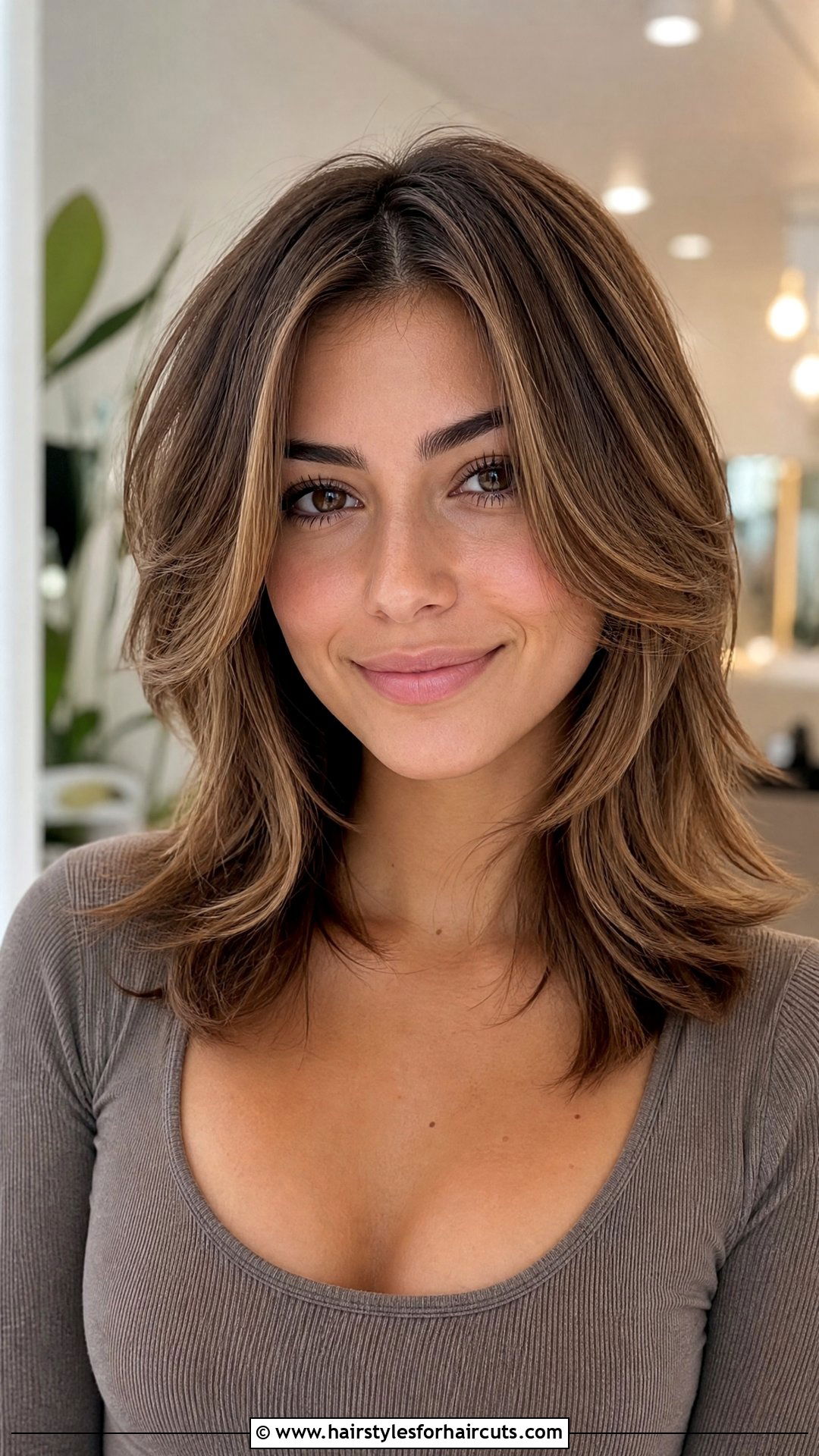 Short Face Contouring Light Brunette Hairstyle With Layers - 25 mobile haircuts - 25 mobile haircuts