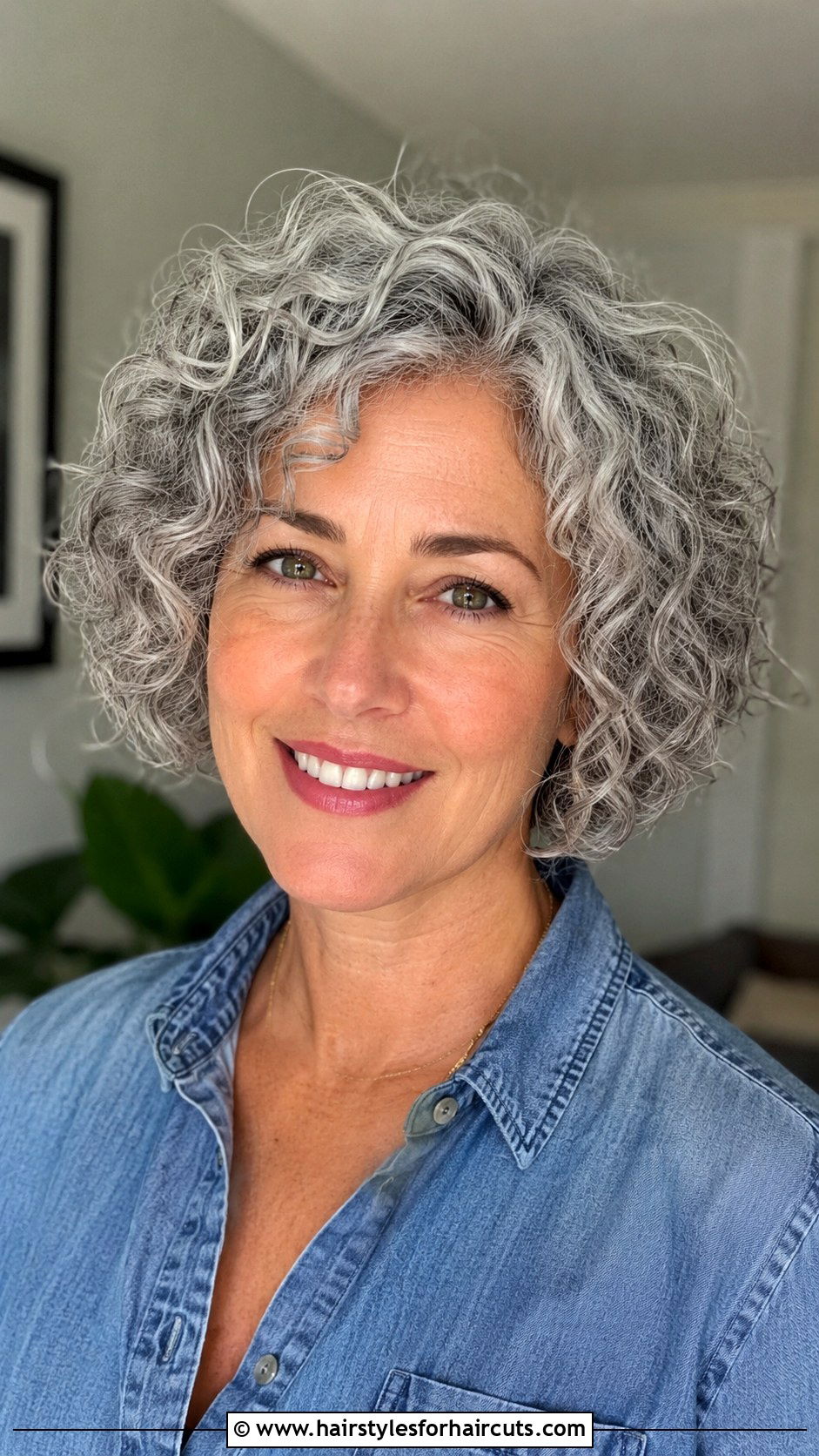 Short Gray Curly Bob - 25 gray hairstyles - 25 gray hairstyles