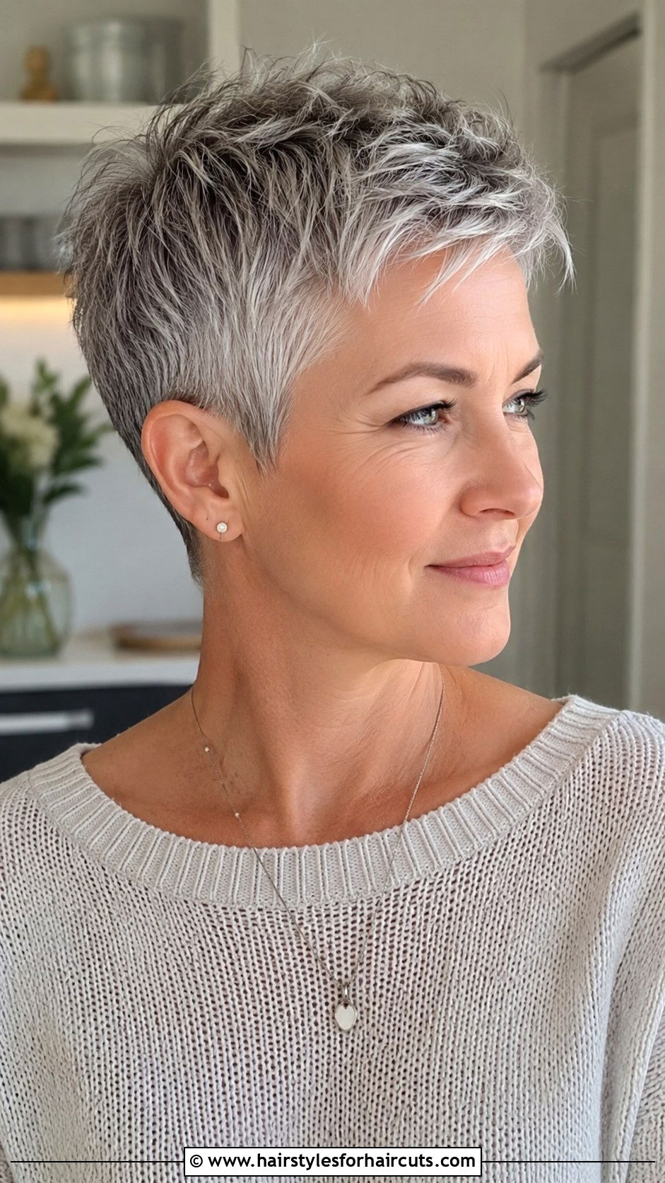 Short Gray Pixie Cut - 25 gray hairstyles for women over 50 - 25 gray hairstyles for women over 50