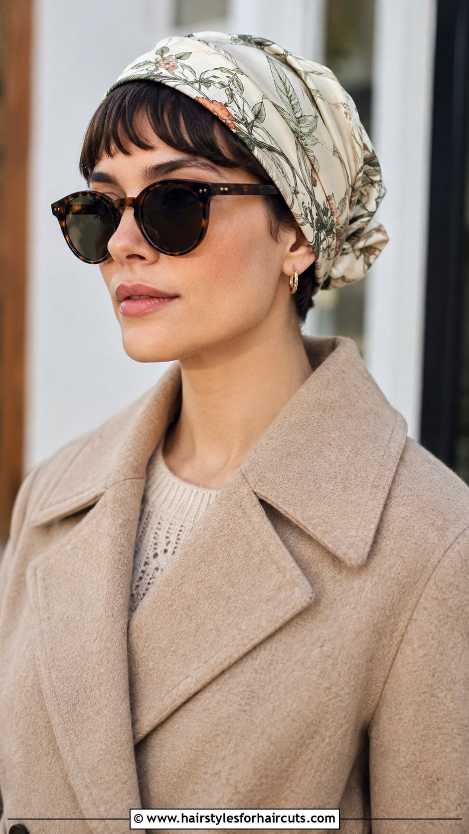 Short Hair Scarf Wrap - 25 cute winter hairstyles for short hair - 25 cute winter hairstyles for short hair