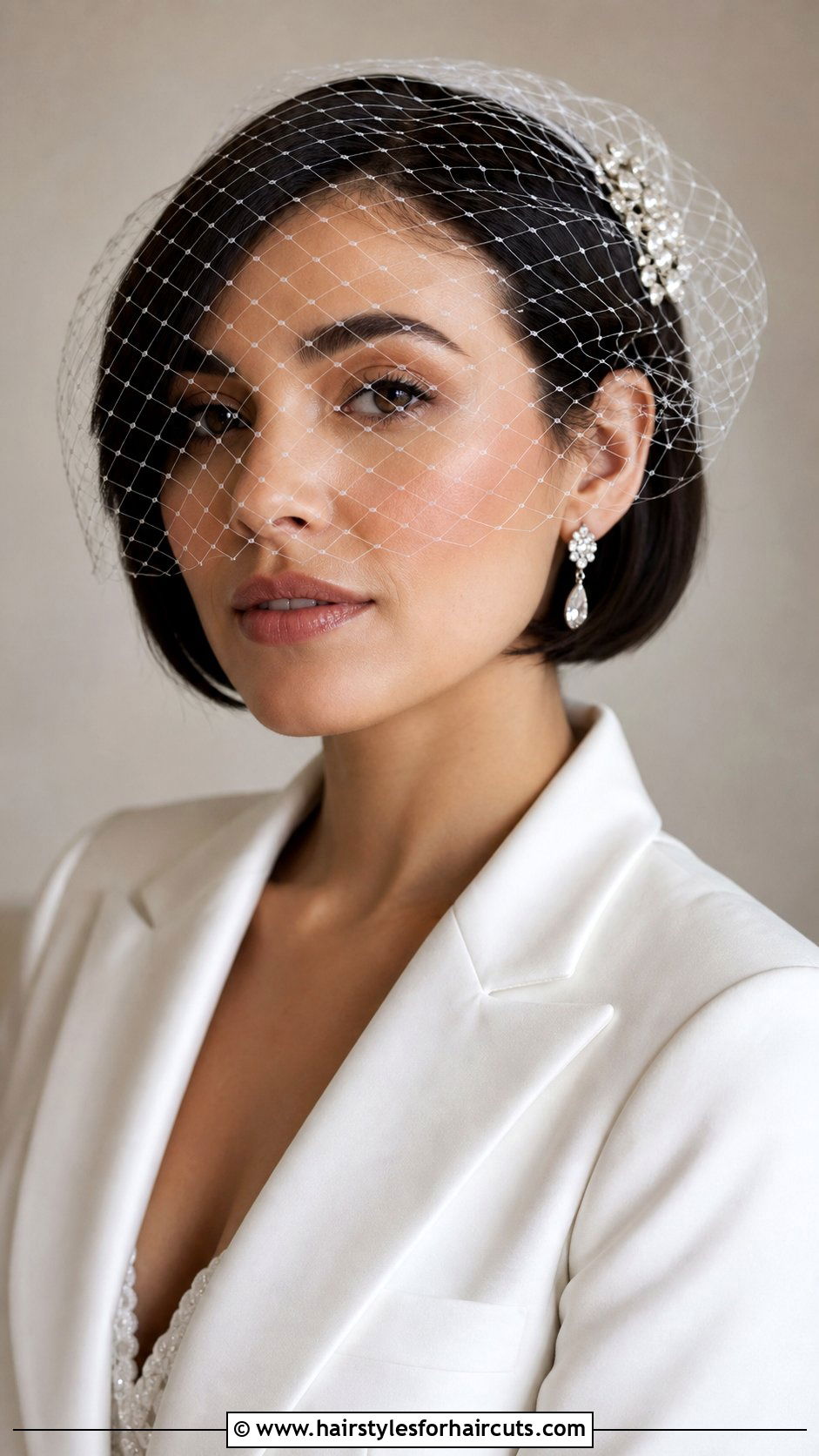 Short Hair With Birdcage Veil - 25 wedding hairstyles for really short hair - 25 wedding hairstyles for really short hair