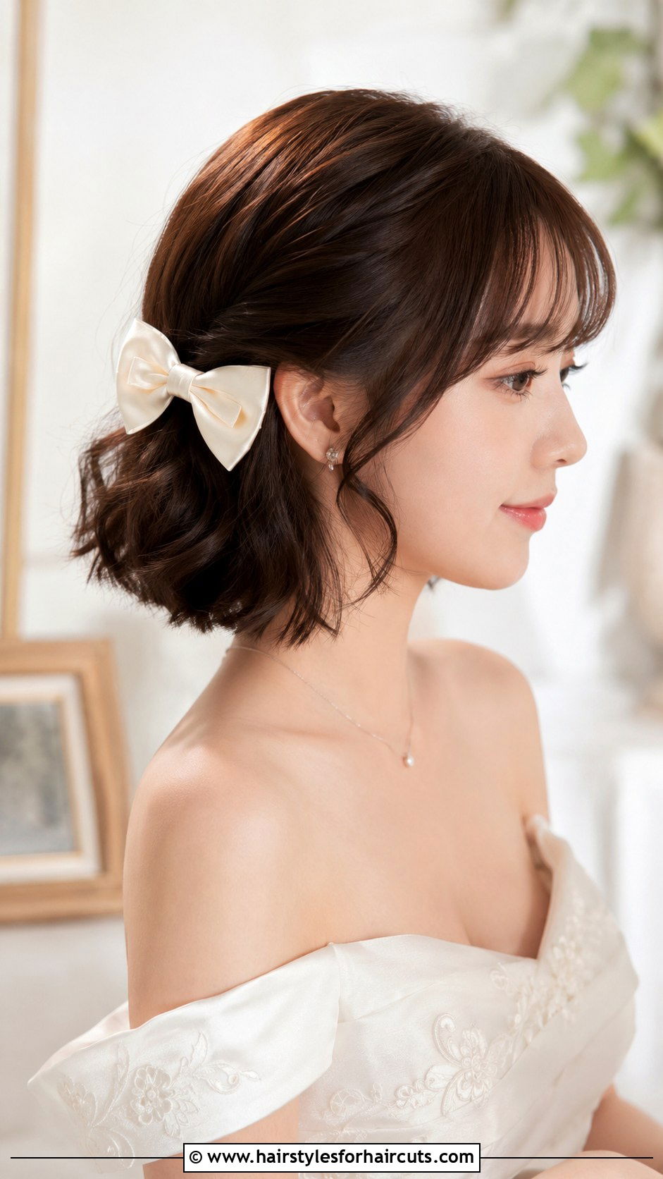 Short Hair With Bow Clip - 25 bride hairstyles for short hair - 25 bride hairstyles for short hair