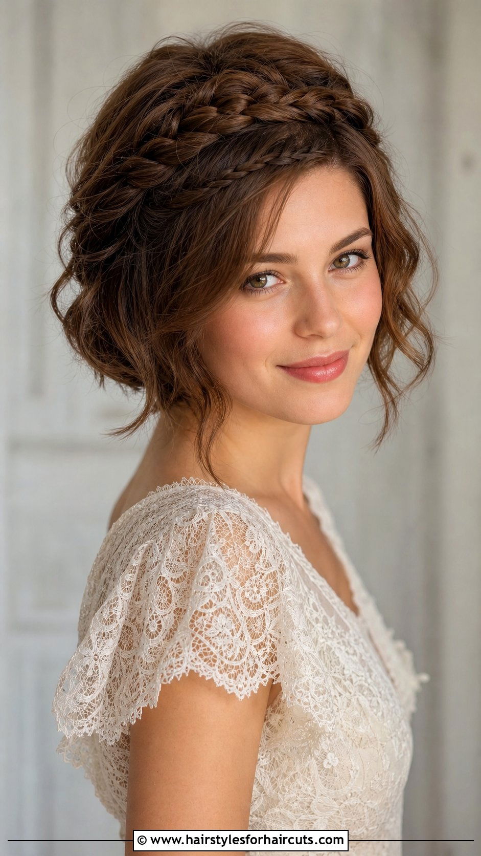 Short Hair With Braided Crown - 25 wedding guest hairstyles for short hair - 25 wedding guest hairstyles for short hair