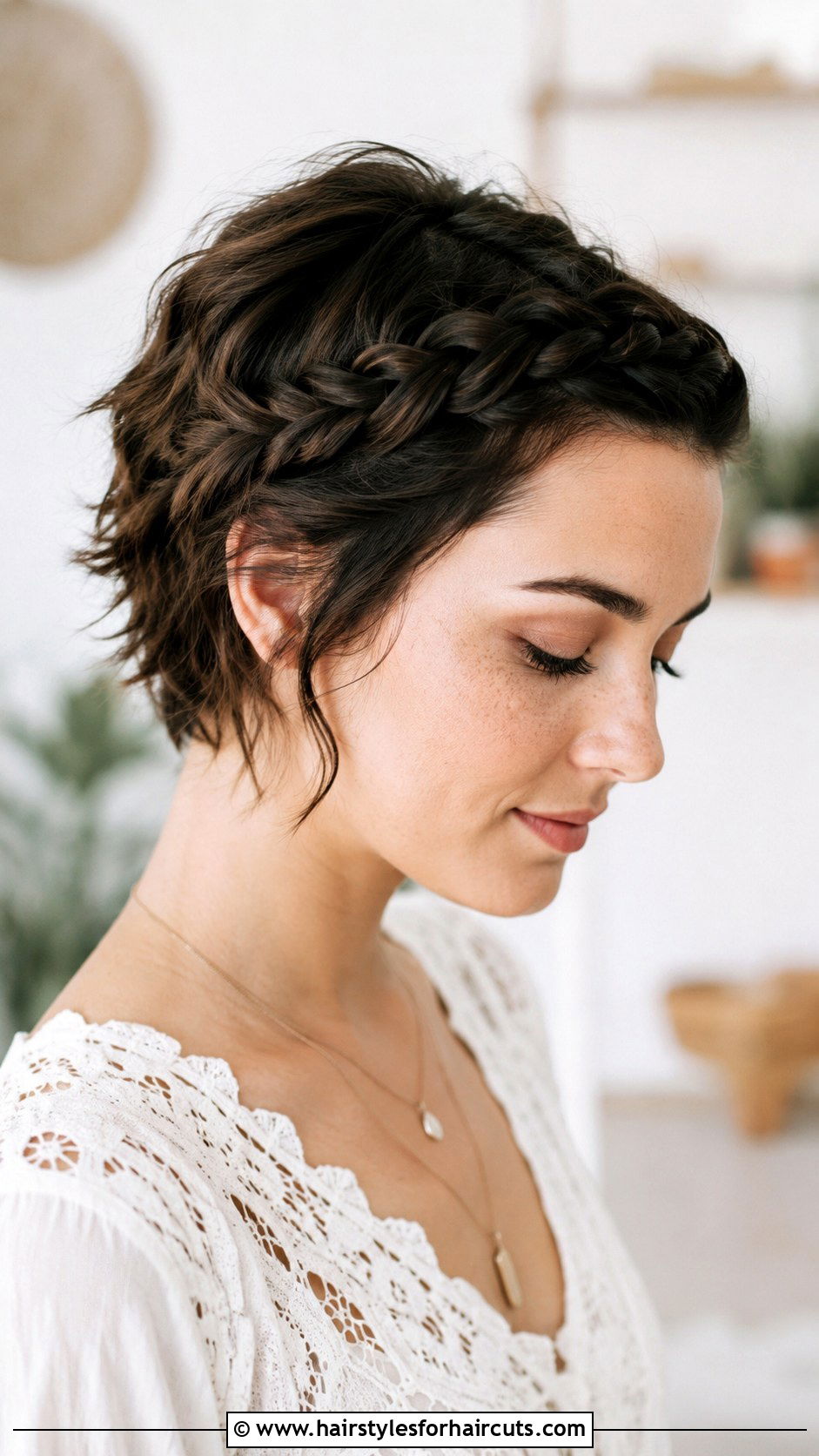 Short Hair With Braided Crown - 25 birthday hairstyles for short hair - 25 birthday hairstyles for short hair