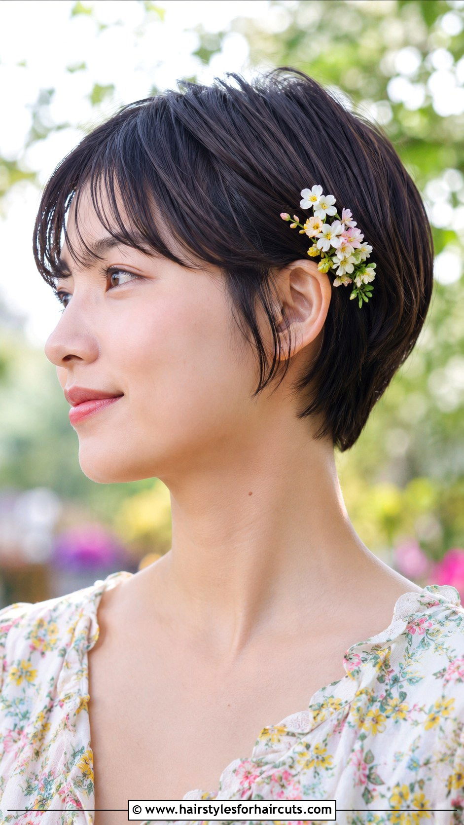 Short Hair With Floral Accessories - 25 belle hairstyles for short hair - 25 belle hairstyles for short hair