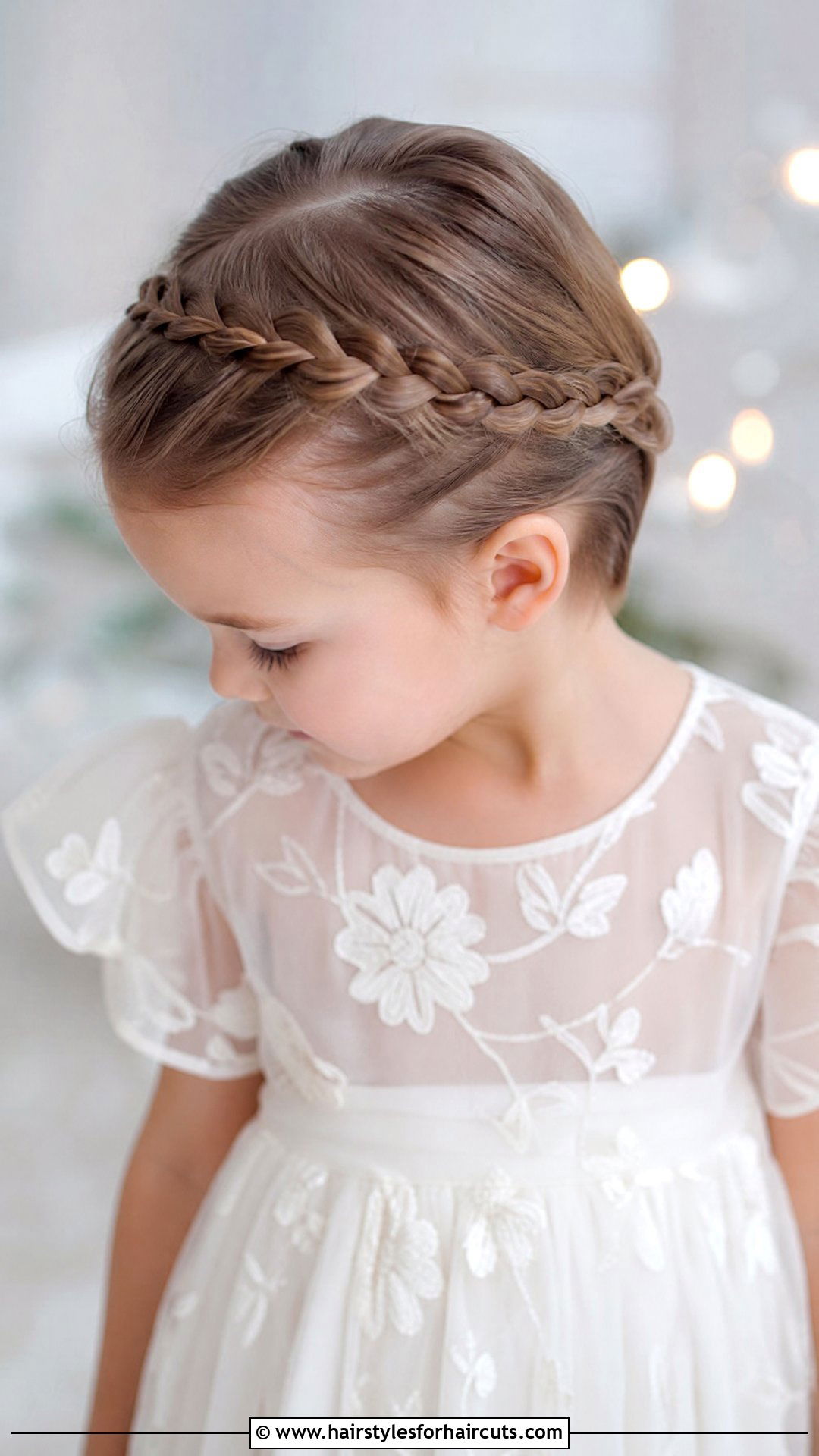 Short Hair With Halo Braid - 25 flower girl hairstyles for short hair - 25 flower girl hairstyles for short hair