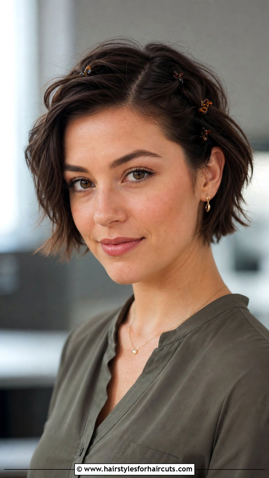 Short Hair With Mini Claw Clips - 25 work hairstyles for short hair - 25 work hairstyles for short hair