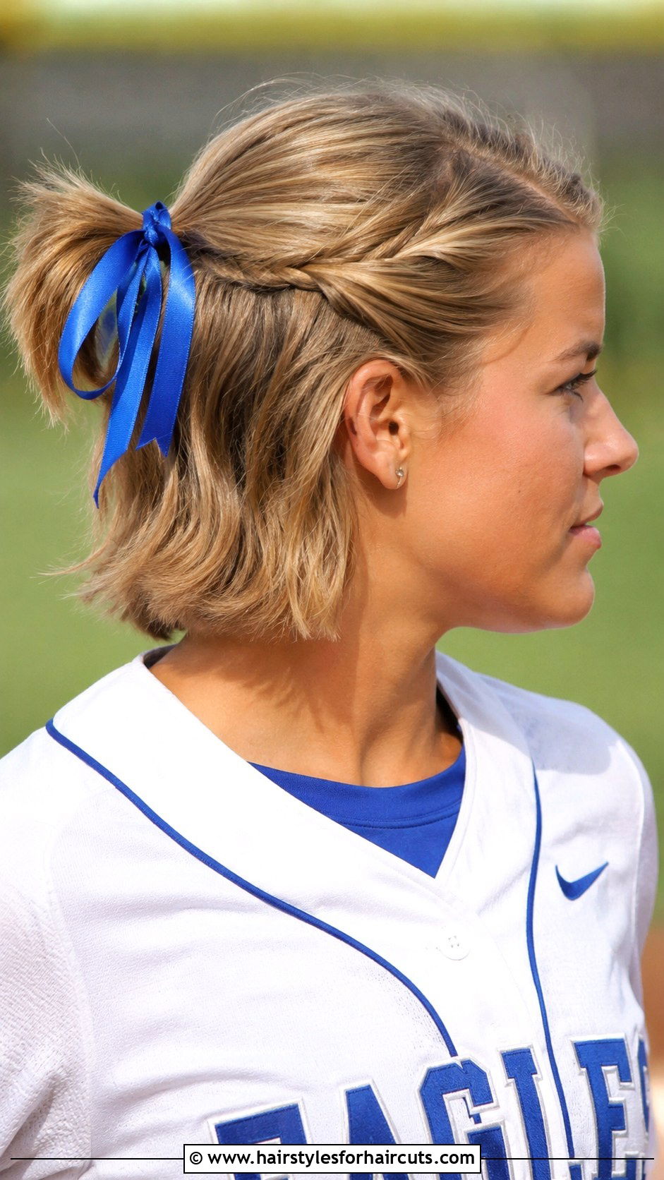Short Hair With Ribbon - 25 cute softball hairstyles for short hair - 25 cute softball hairstyles for short hair