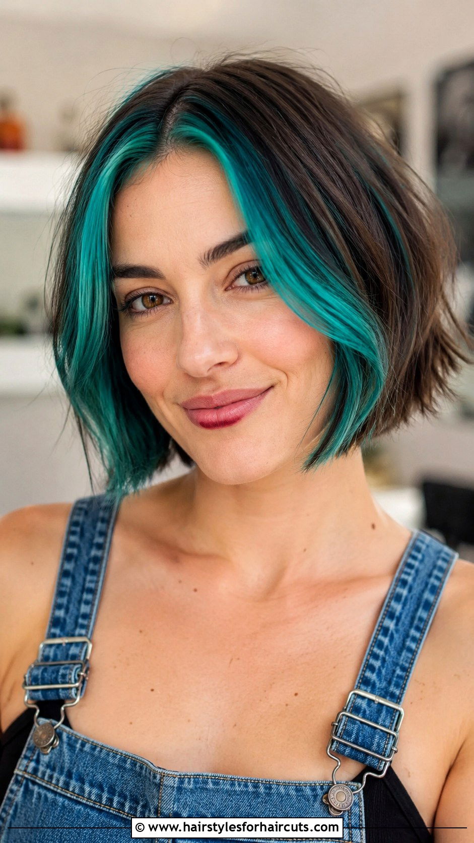 Short Hair With Teal Money Piece - 25 mermaid hairstyles for short hair - 25 mermaid hairstyles for short hair