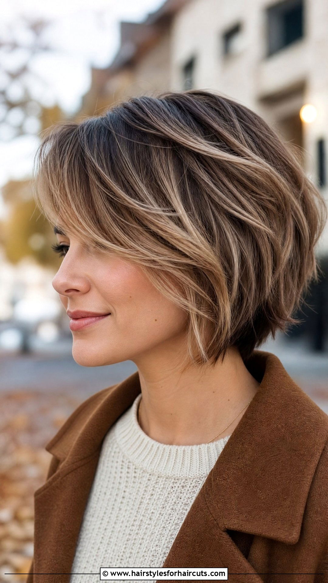 Short Layered Bob With Side Swept Bangs - 25 fine hair short layered haircuts - 25 fine hair short layered haircuts