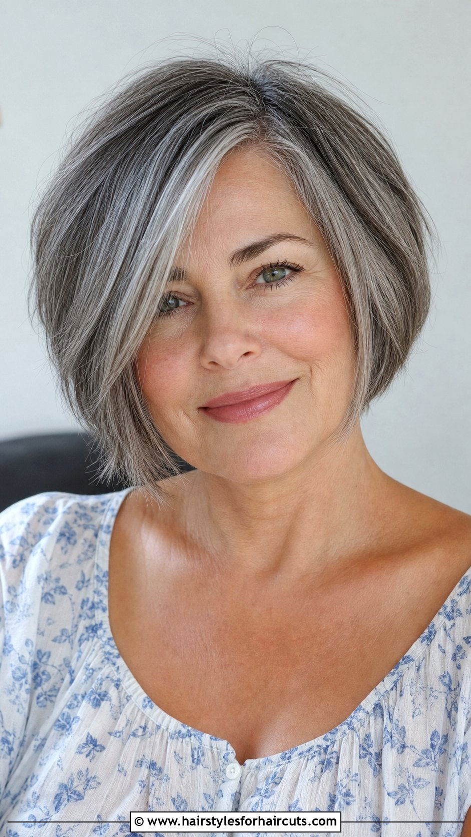 Short Layered Gray Bob - 25 bob natural gray hairstyles - 25 bob natural gray hairstyles