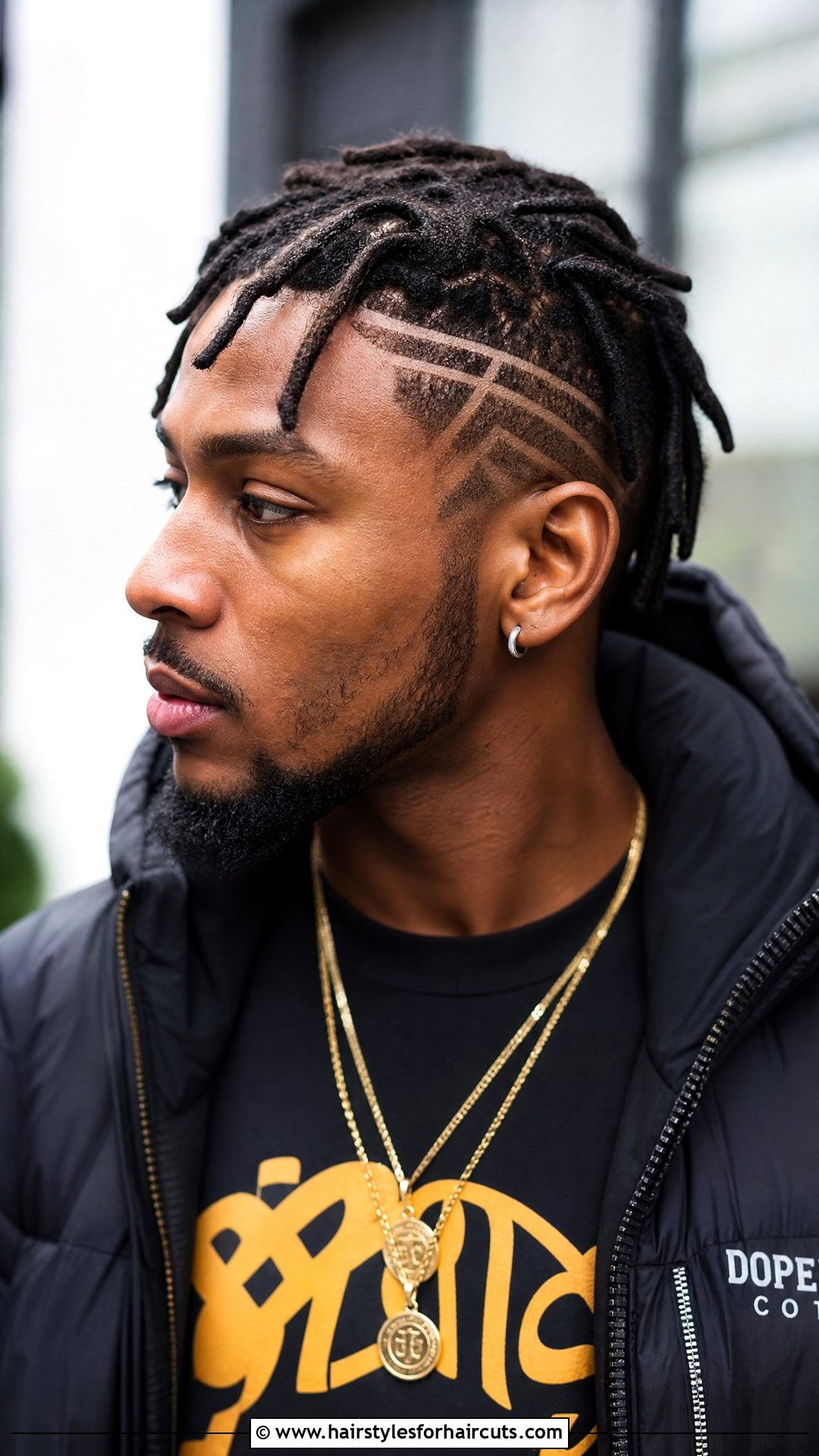 Short Locs With Temp Design - 25 hairstyles for short locs - 25 hairstyles for short locs
