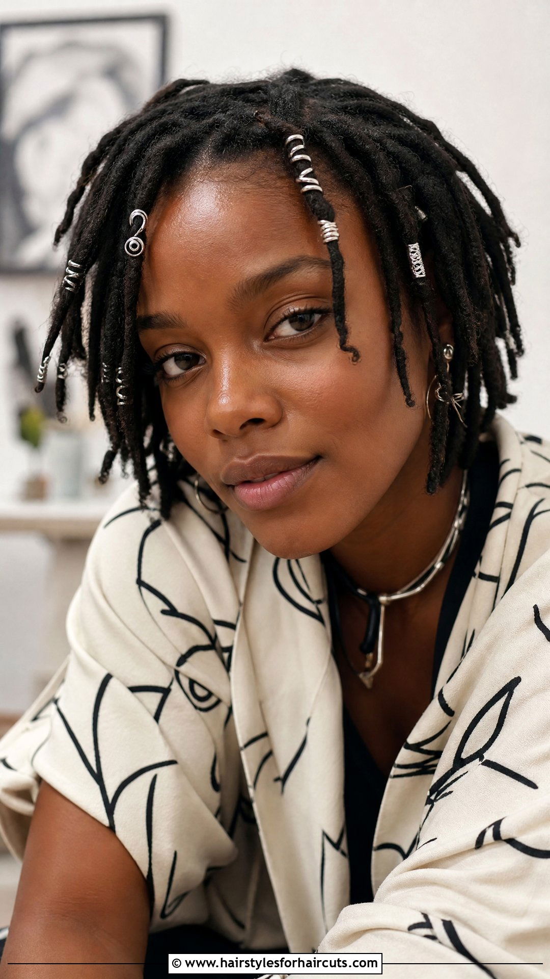 Short Locs With Wire Wraps - 25 hairstyles for short locs - 25 hairstyles for short locs