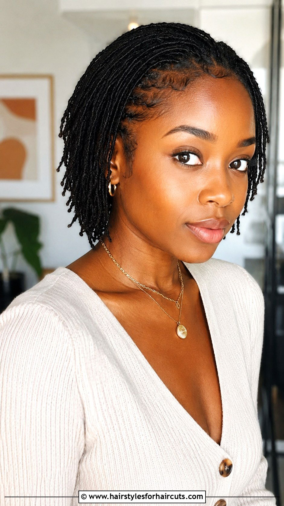 Short Micro Locs - 25 black hairstyles for growing out short hair - 25 black hairstyles for growing out short hair