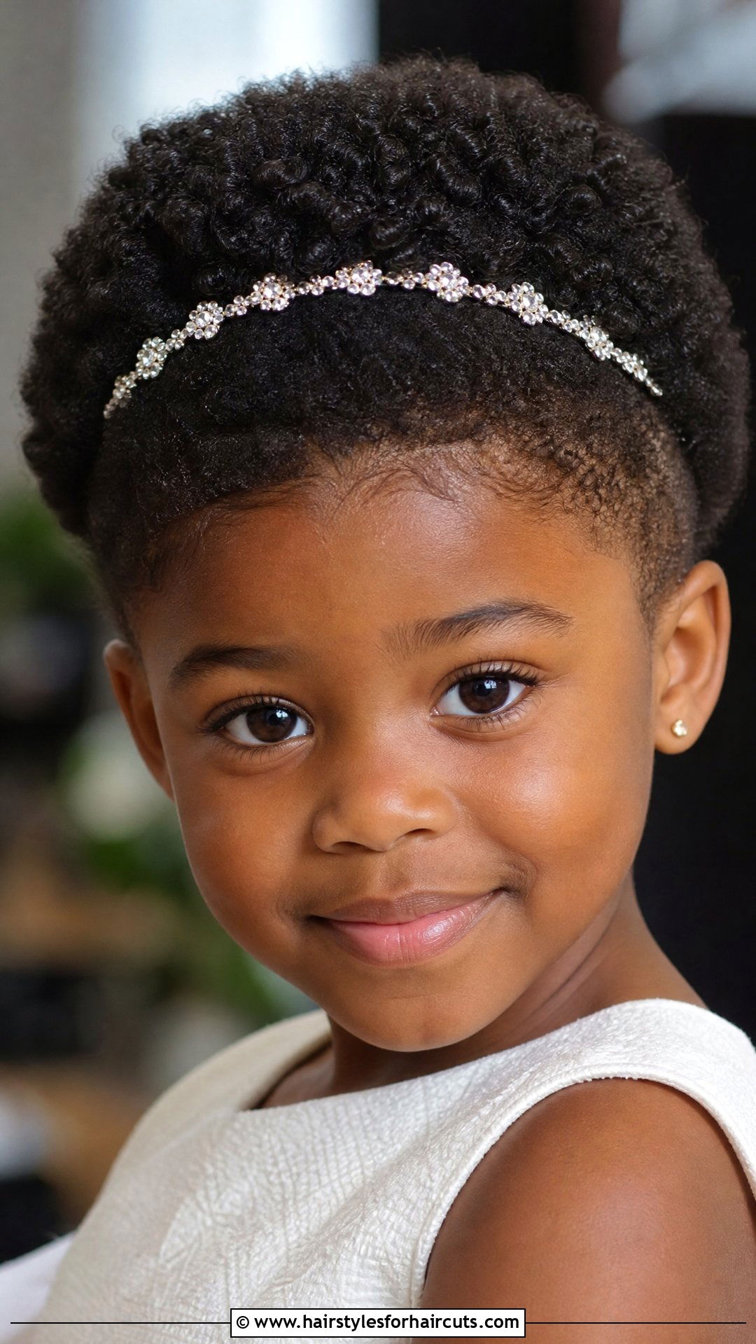 Short Natural Afro With Headband - 25 flower girl hairstyles for black hair - 25 flower girl hairstyles for black hair