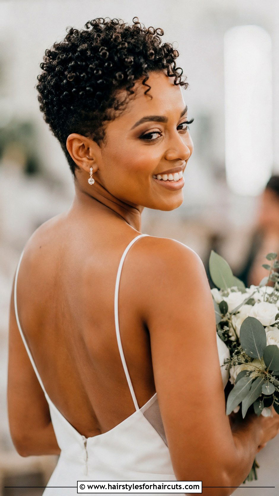 Short Natural Tapered Cut Wedding Hairstyle - 25 elegant wedding hairstyles for natural black hair - 25 elegant wedding hairstyles for natural black hair