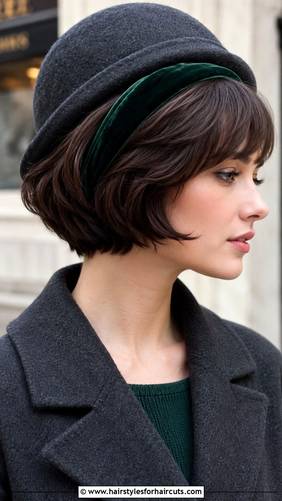 Short Shingle Bob With Velvet Headband - 25 1920s hairstyles for short hair with headband - 25 1920s hairstyles for short hair with headband