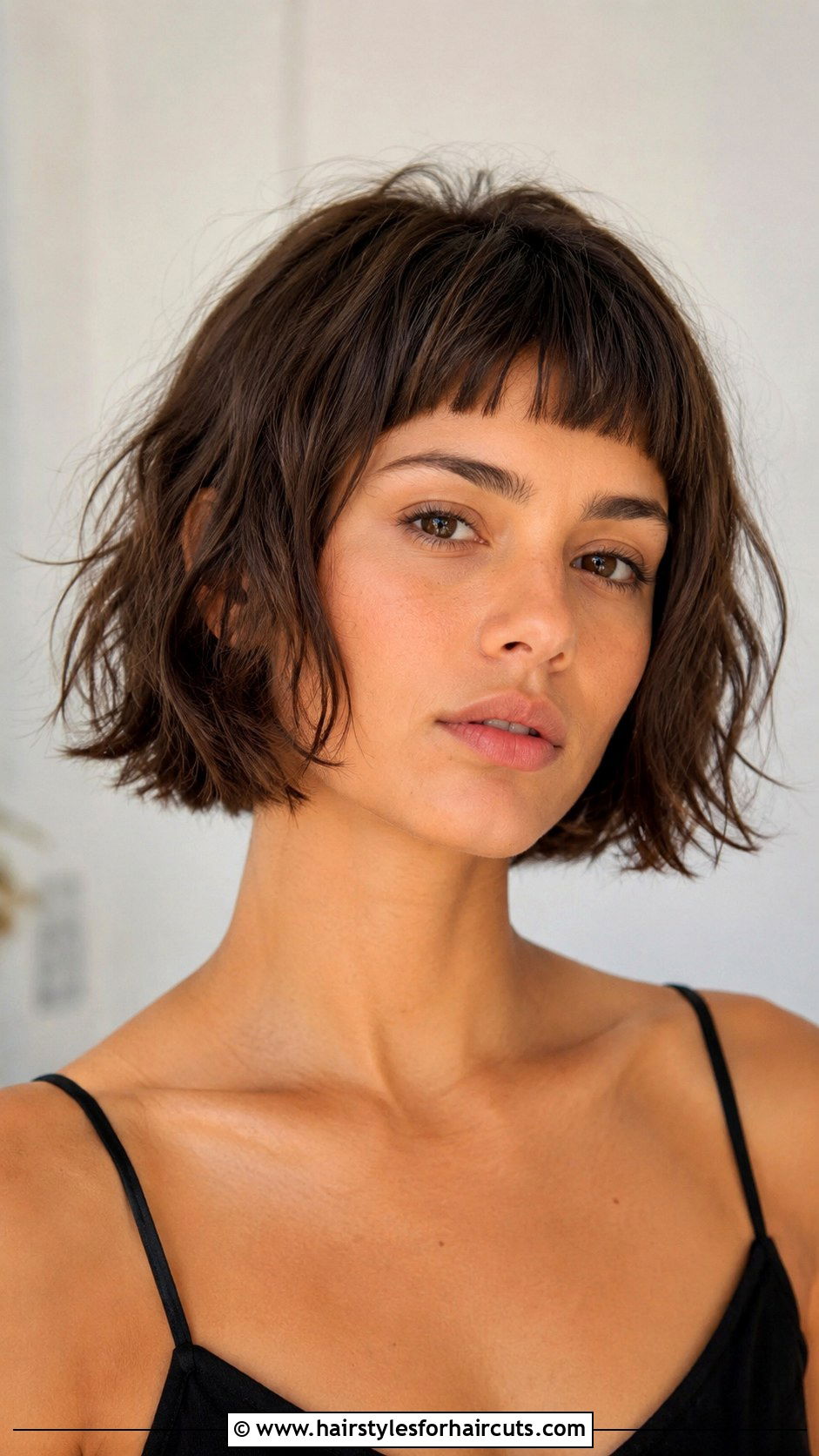 Short Textured Bob With Baby Bangs And Layers - 25 short haircuts with bangs and layers - 25 short haircuts with bangs and layers