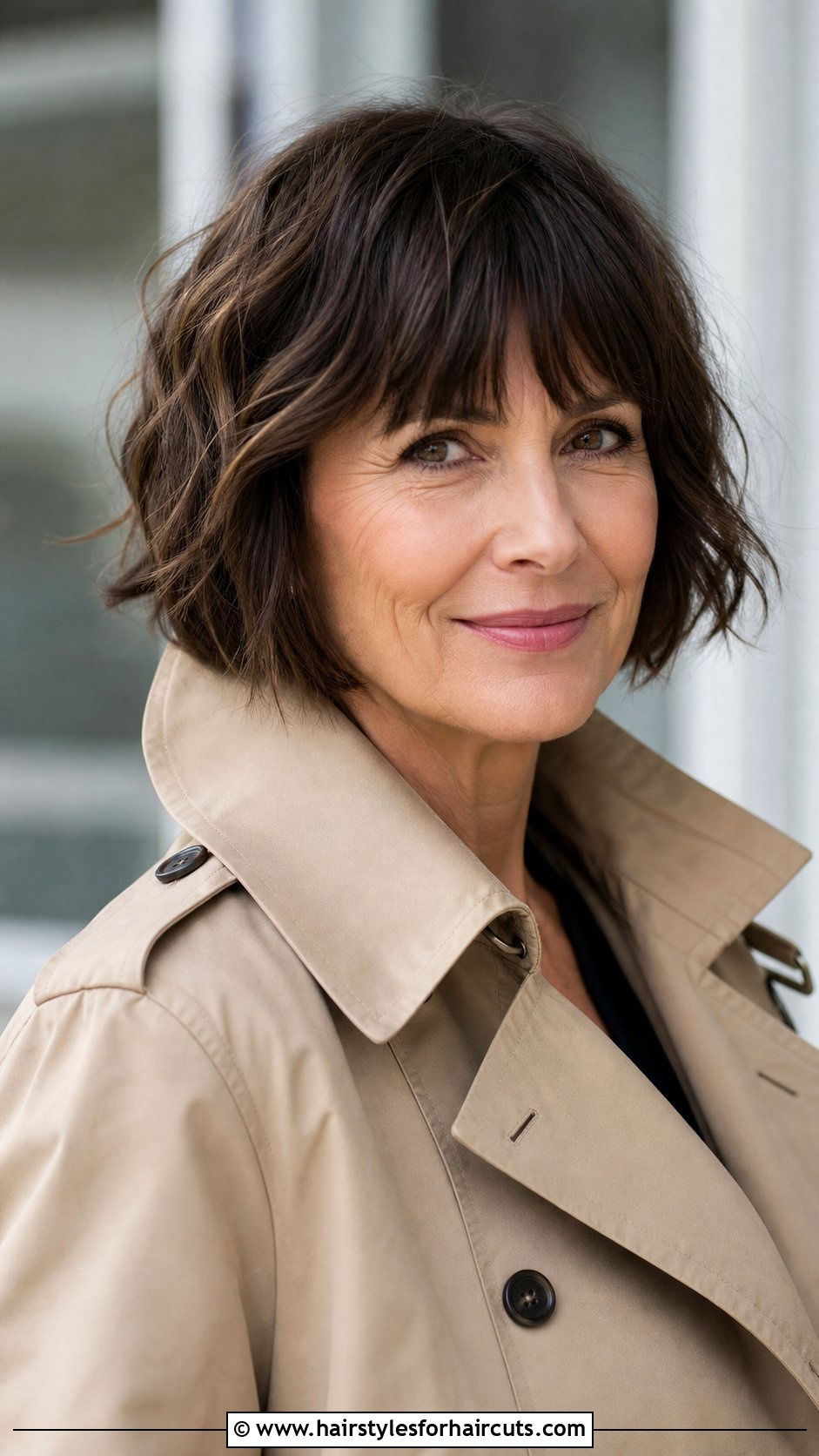 Short Wavy Bob With Bangs - 25 short haircuts for wavy hair over 50 - 25 short haircuts for wavy hair over 50