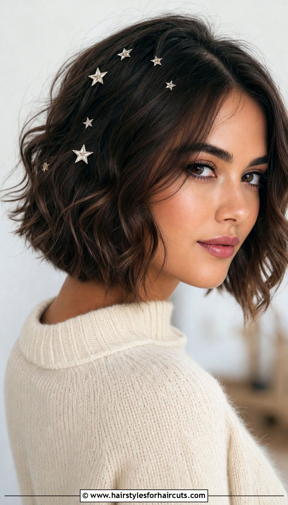 Short Wavy Bob With Star Clips - 25 short hair fairy hairstyles - 25 short hair fairy hairstyles
