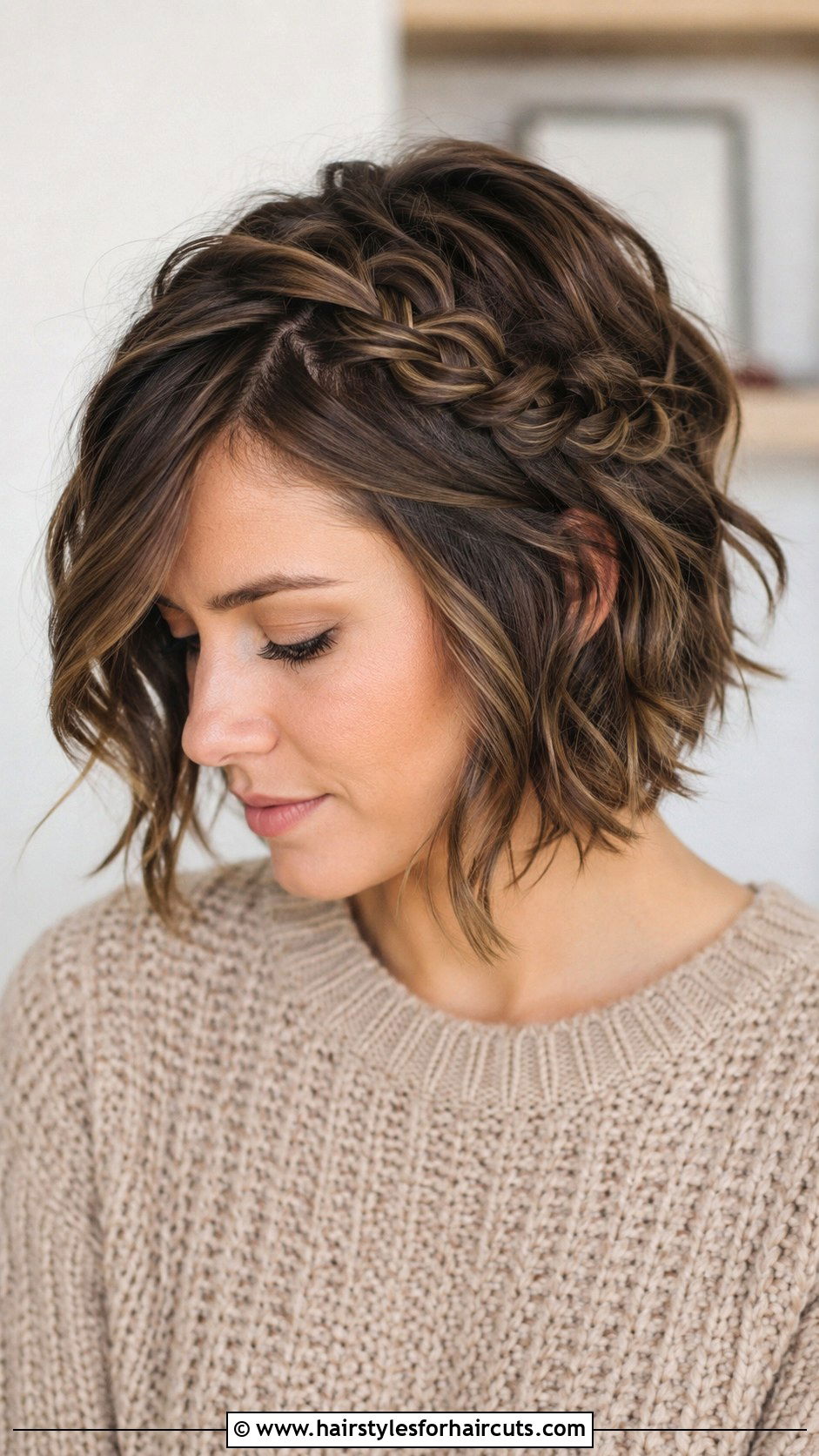 Short Wavy Hair With Side Braid - 25 easy hairstyles for short wavy hair - 25 easy hairstyles for short wavy hair