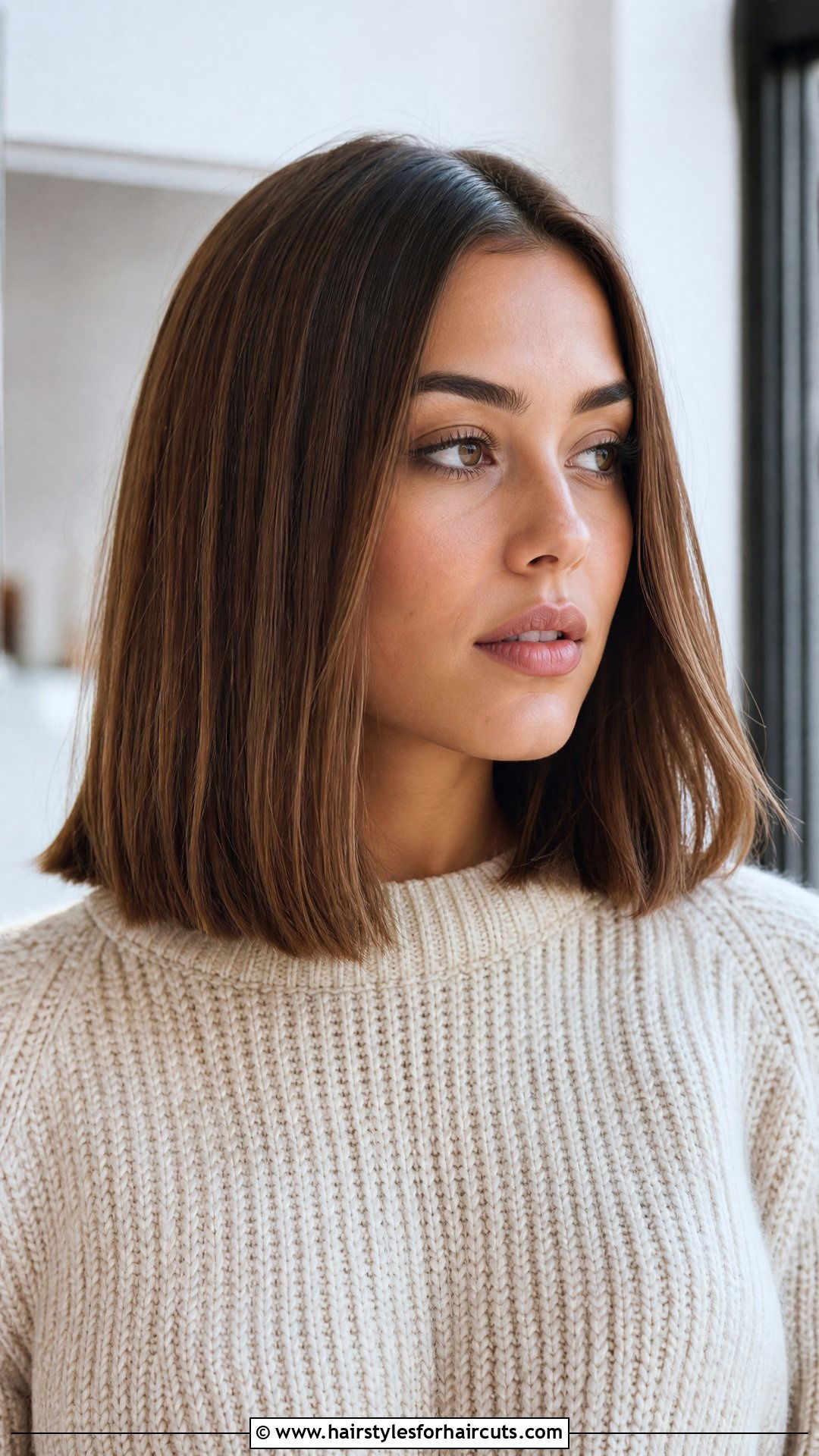 Shoulder Length Blunt Cut - 25 haircuts for fine straight hair women - 25 haircuts for fine straight hair women