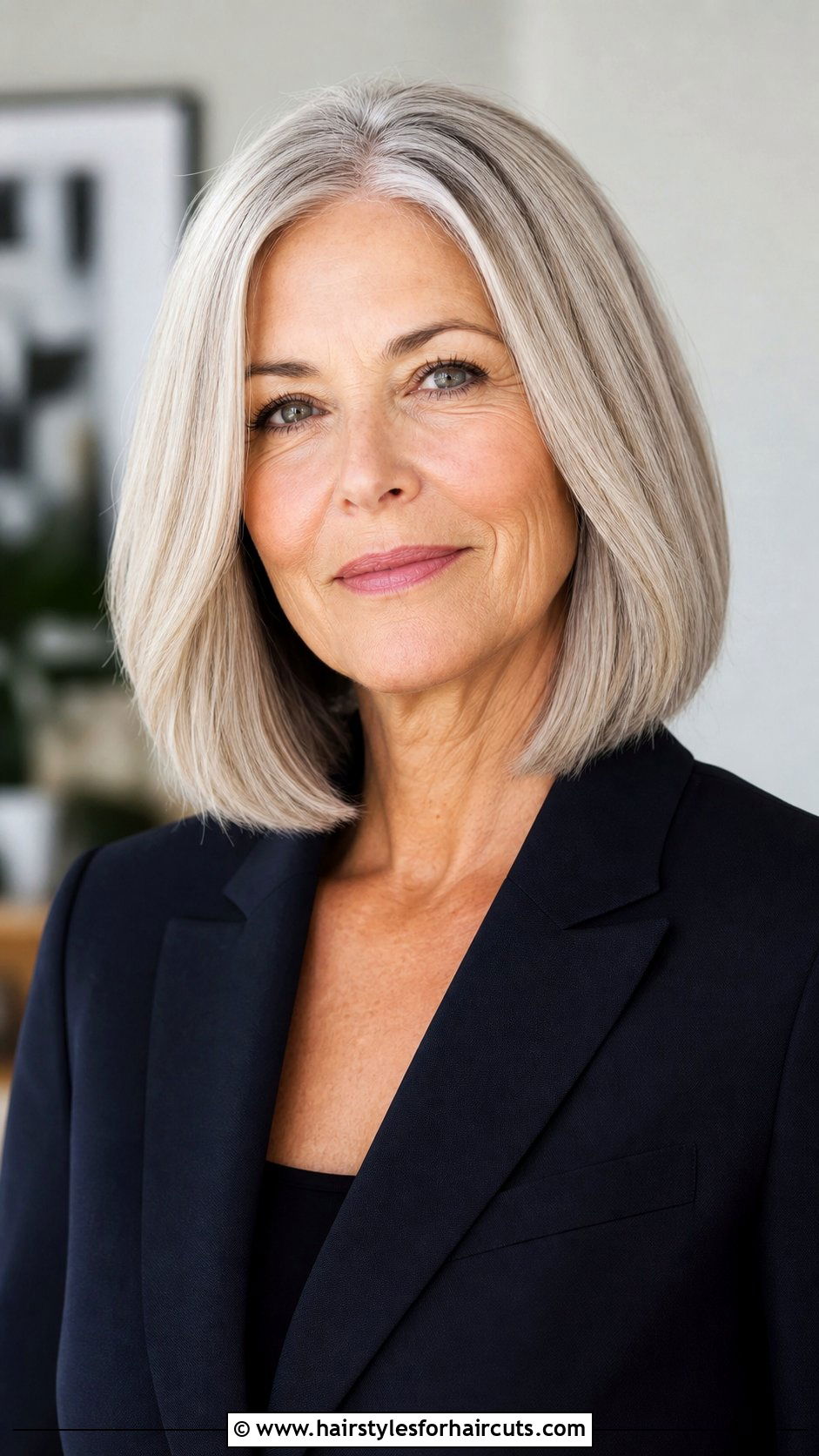 Shoulder Length Blunt Cut - 25 in home haircuts for seniors - 25 in home haircuts for seniors