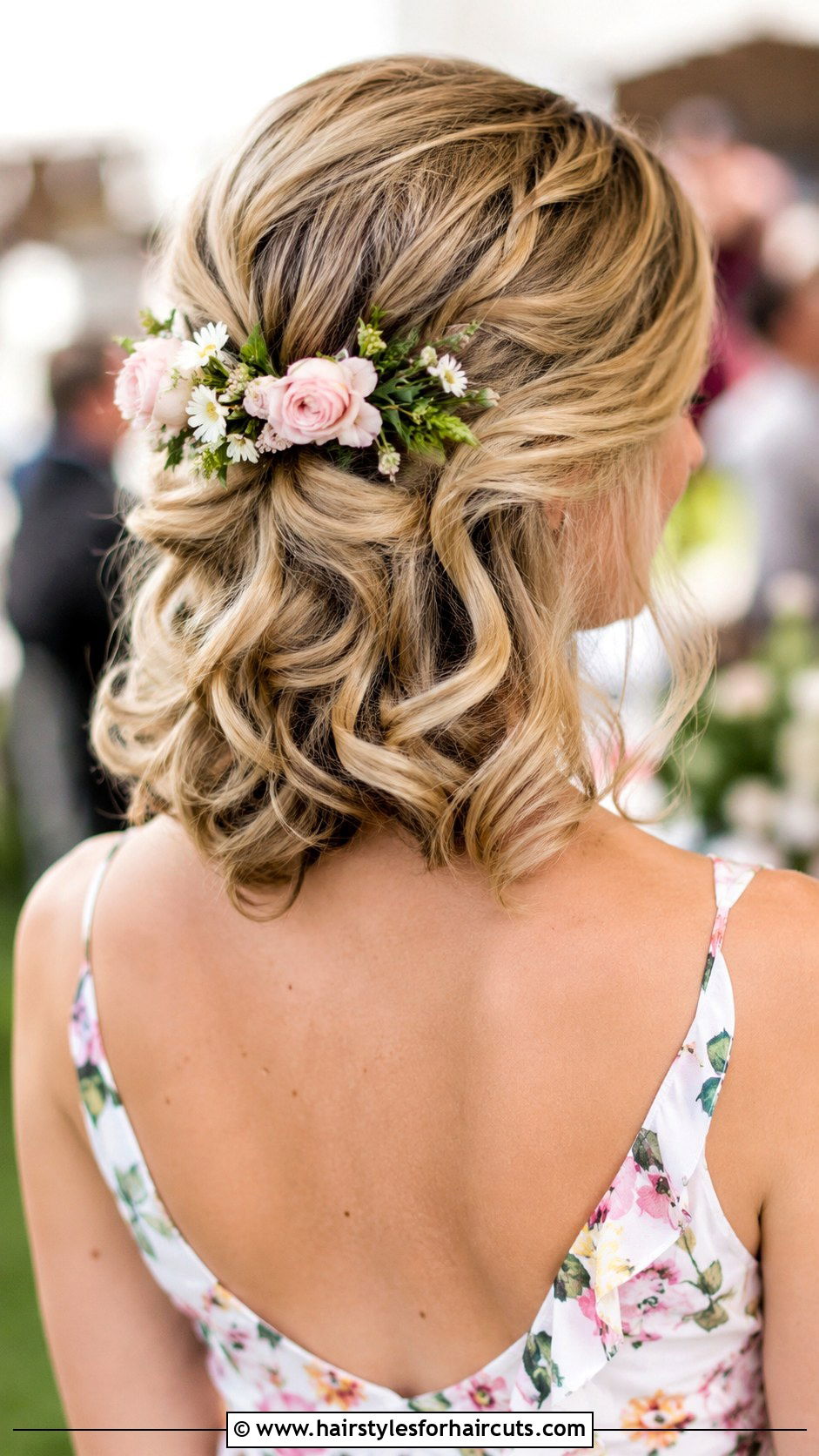 Shoulder Length Bridal Curls With Flowers - 25 bridal hairstyles shoulder length hair - 25 bridal hairstyles shoulder length hair