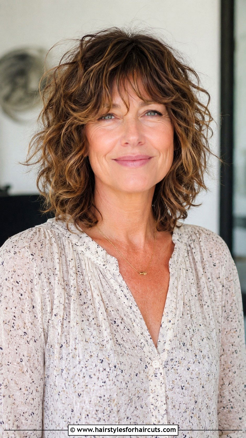 Shoulder Length Curly Shag - 25 haircuts for curly hair women over 50 - 25 haircuts for curly hair women over 50