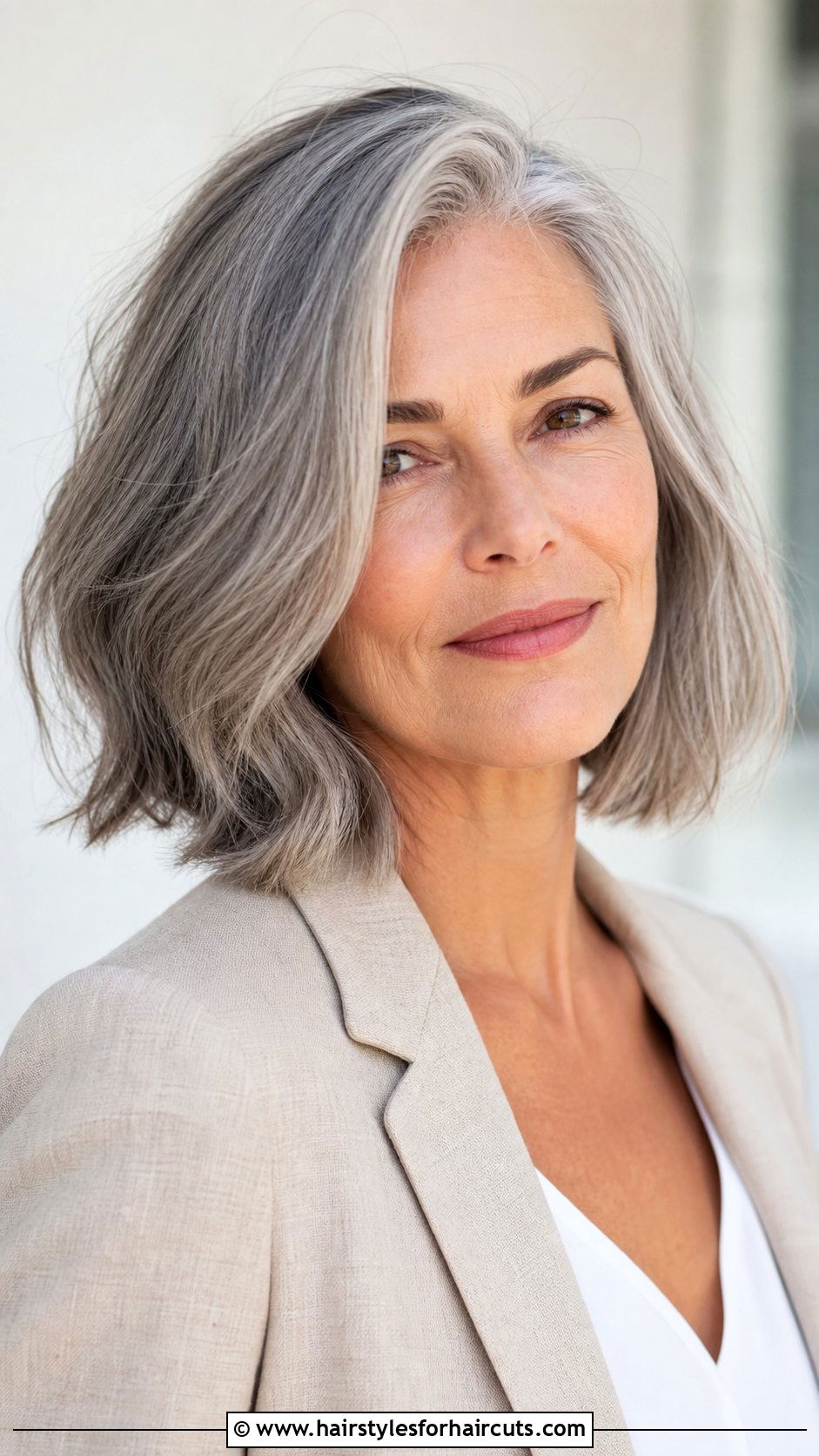 Shoulder Length Gray Bob - 25 bob natural gray hairstyles - 25 bob natural gray hairstyles