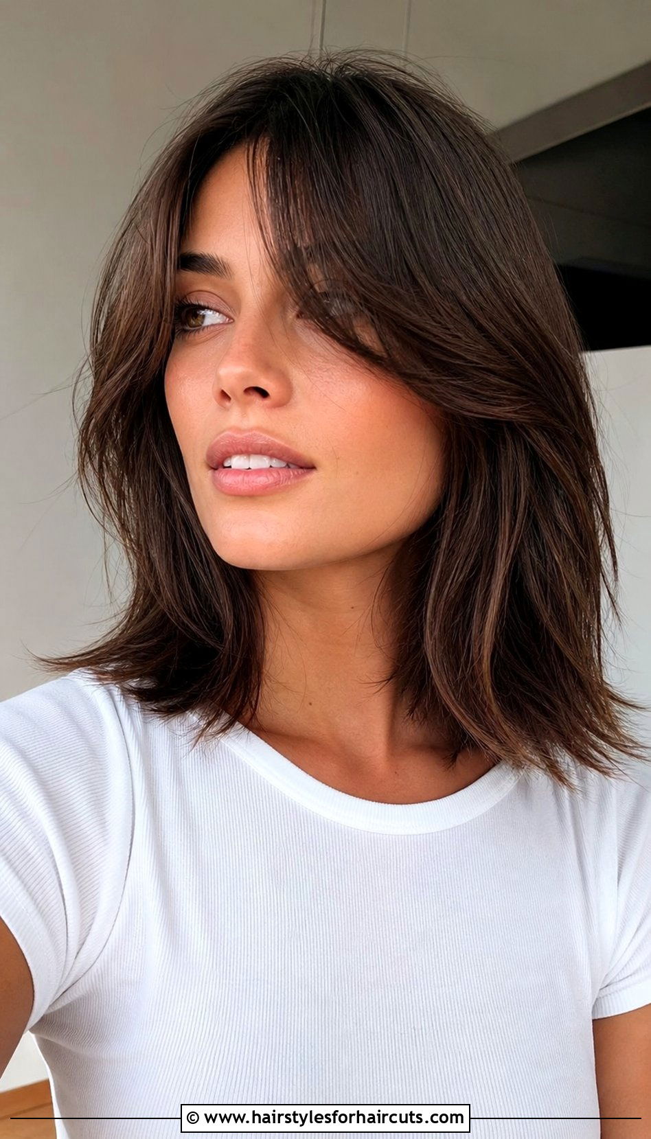 Shoulder Length Hair With Long Curtain Bangs - 25 shoulder length hair with bangs hairstyles - 25 shoulder length hair with bangs hairstyles