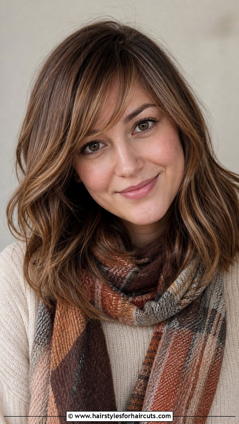 Shoulder Length Layers With Swept Bangs - 25 haircuts for thinning front hair - 25 haircuts for thinning front hair