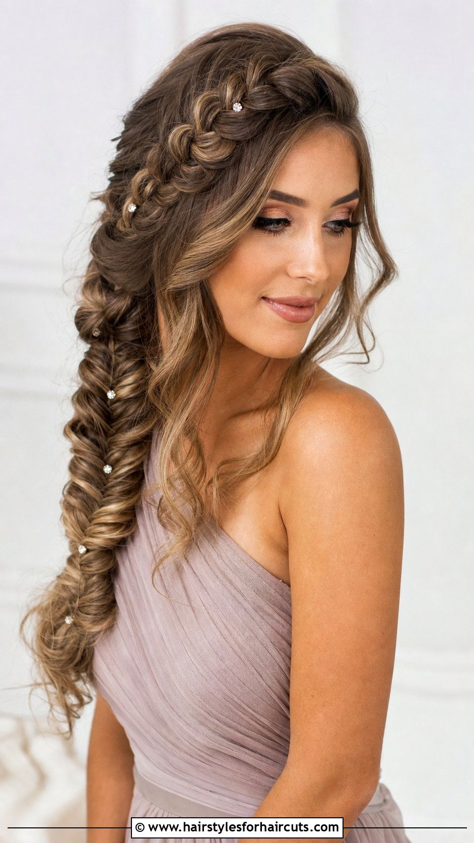 Shoulder Length Prom Fishtail Braid - 25 shoulder length prom hairstyles for short hair - 25 shoulder length prom hairstyles for short hair