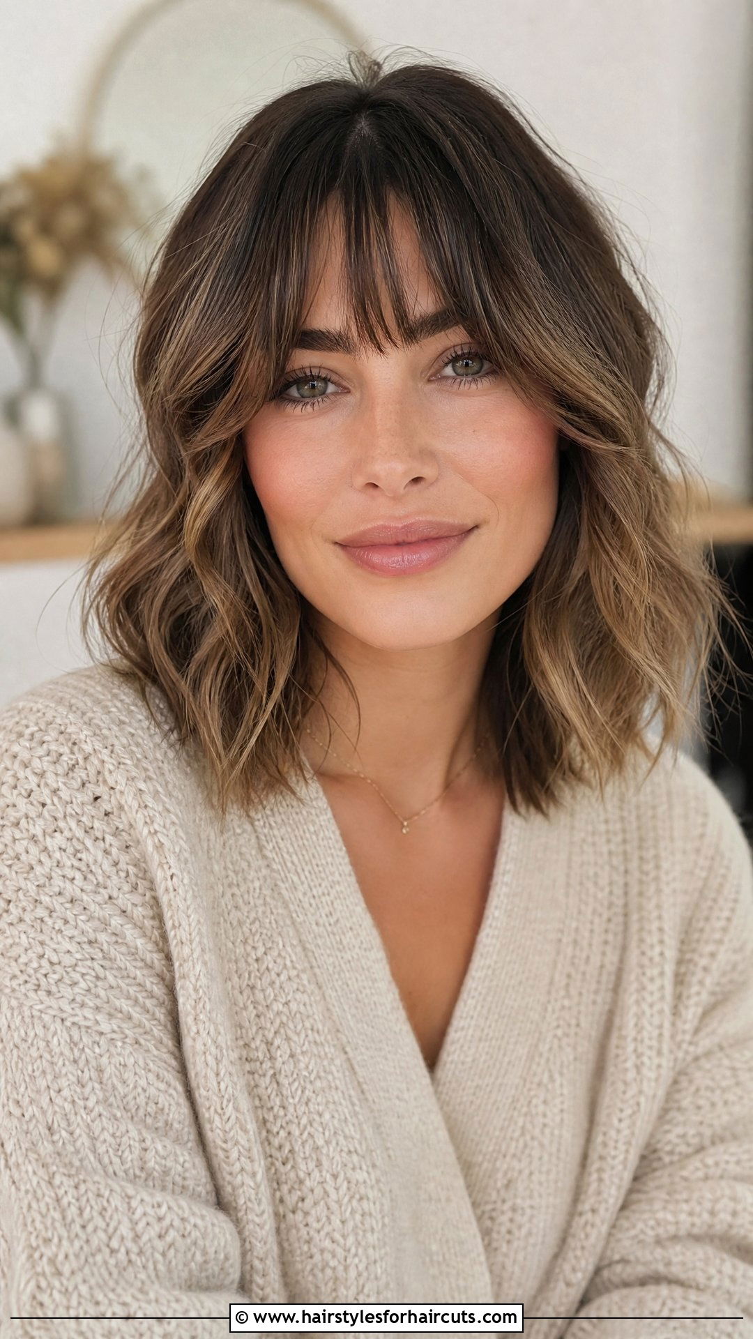 Shoulder Length Waves With Bangs - 25 hairstyles over 65 - 25 hairstyles over 65