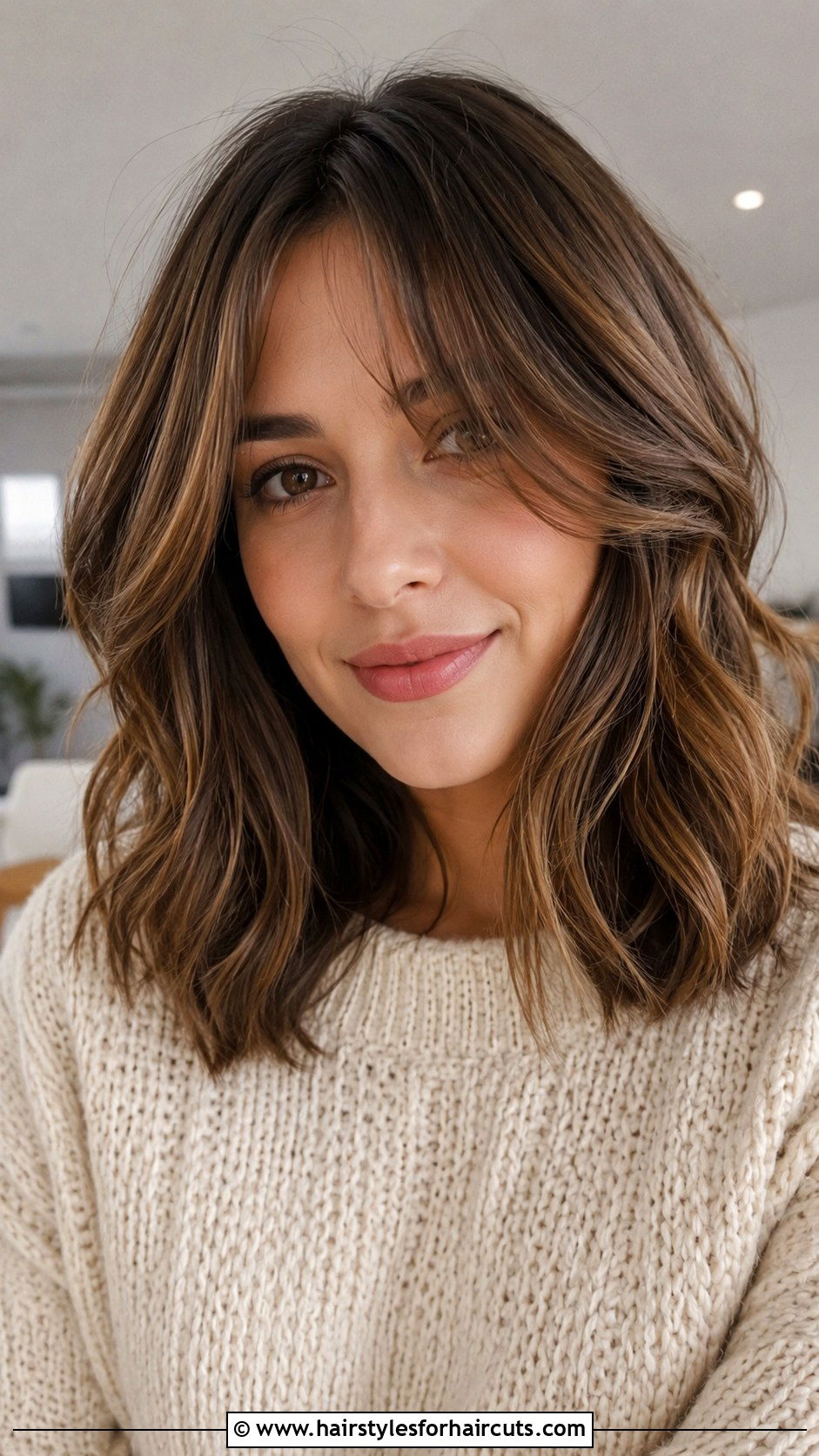 Shoulder Length Waves With Curtain Bangs - 25 cute hairstyles for wavy hair - 25 cute hairstyles for wavy hair