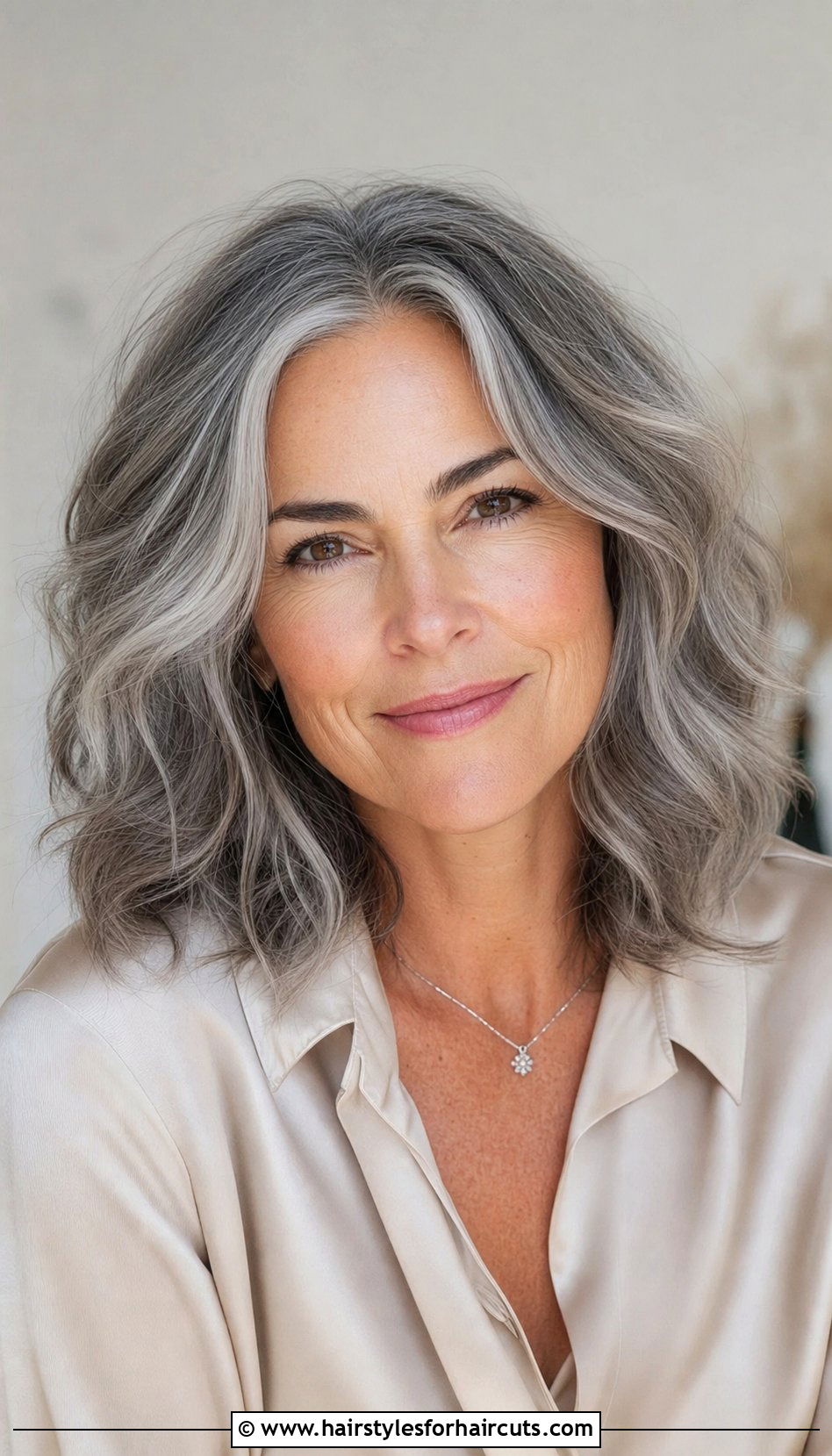 Shoulder Length Wavy Gray Hair - 25 wavy gray hairstyles - 25 wavy gray hairstyles