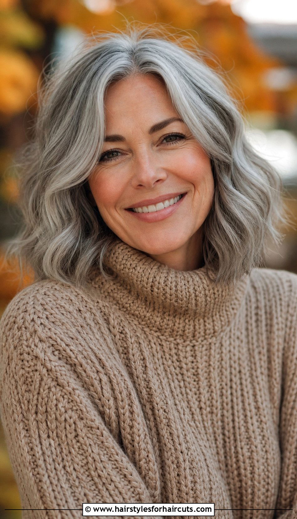 Shoulder Length Wavy Gray Haircut - 25 hairstyles for gray hair - 25 hairstyles for gray hair