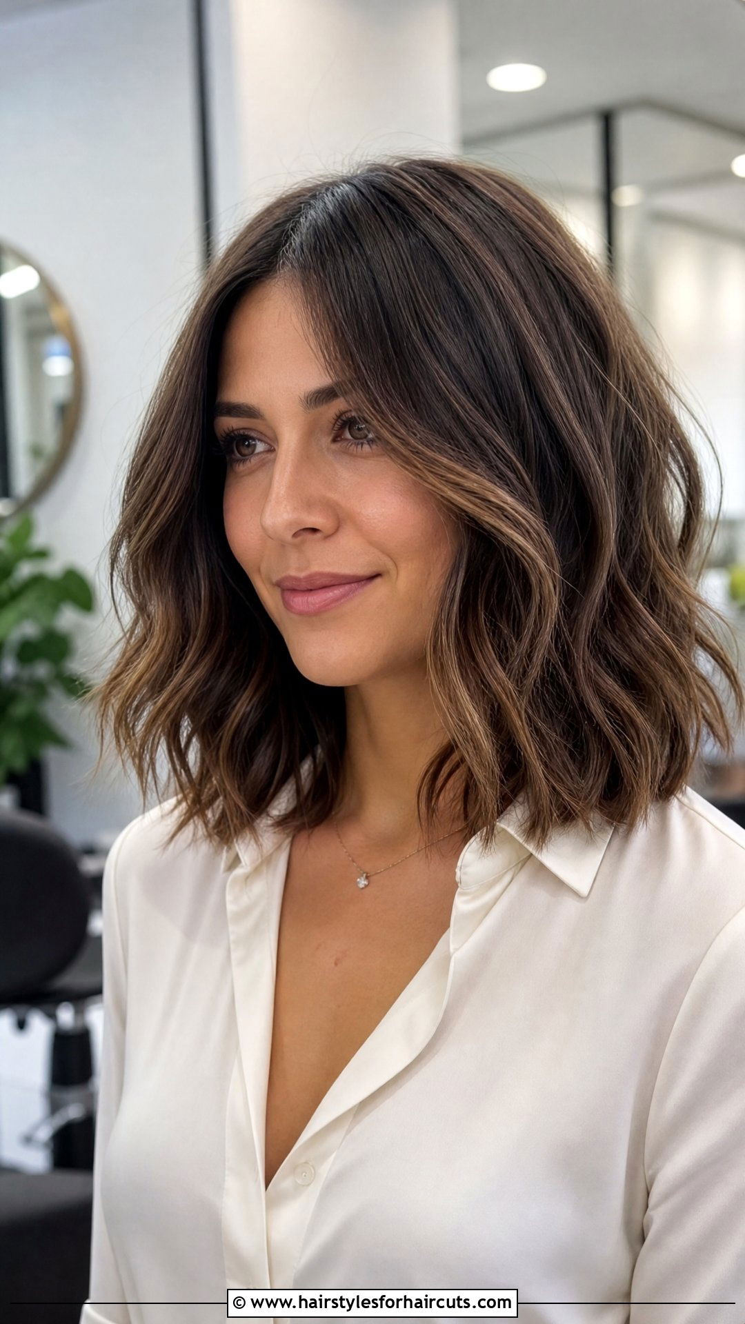 Shoulder Length Wavy Lob Haircut - 25 women haircuts for wavy hair - 25 women haircuts for wavy hair