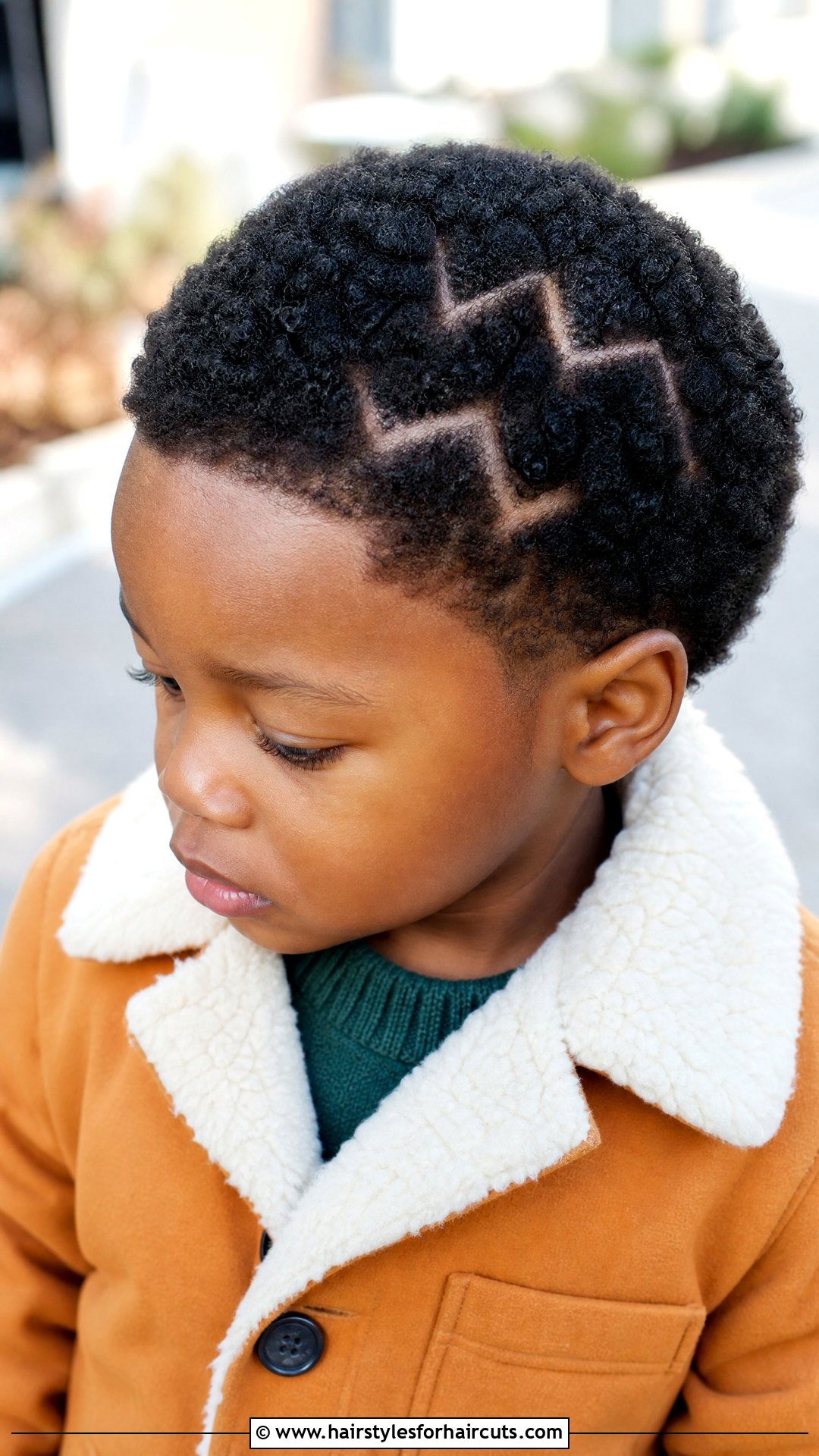Shrunken Afro With Parts - 25 black hairstyles for kids short hair - 25 black hairstyles for kids short hair
