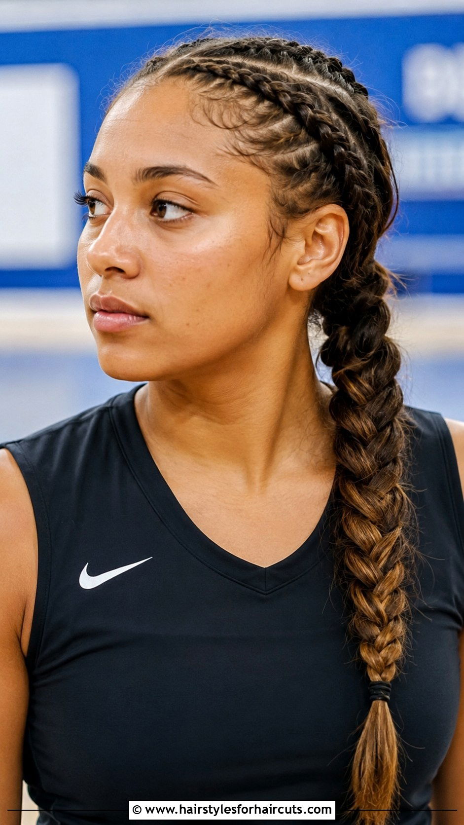 Side Braid Basketball Hairstyle - 25 basketball hairstyles - 25 basketball hairstyles