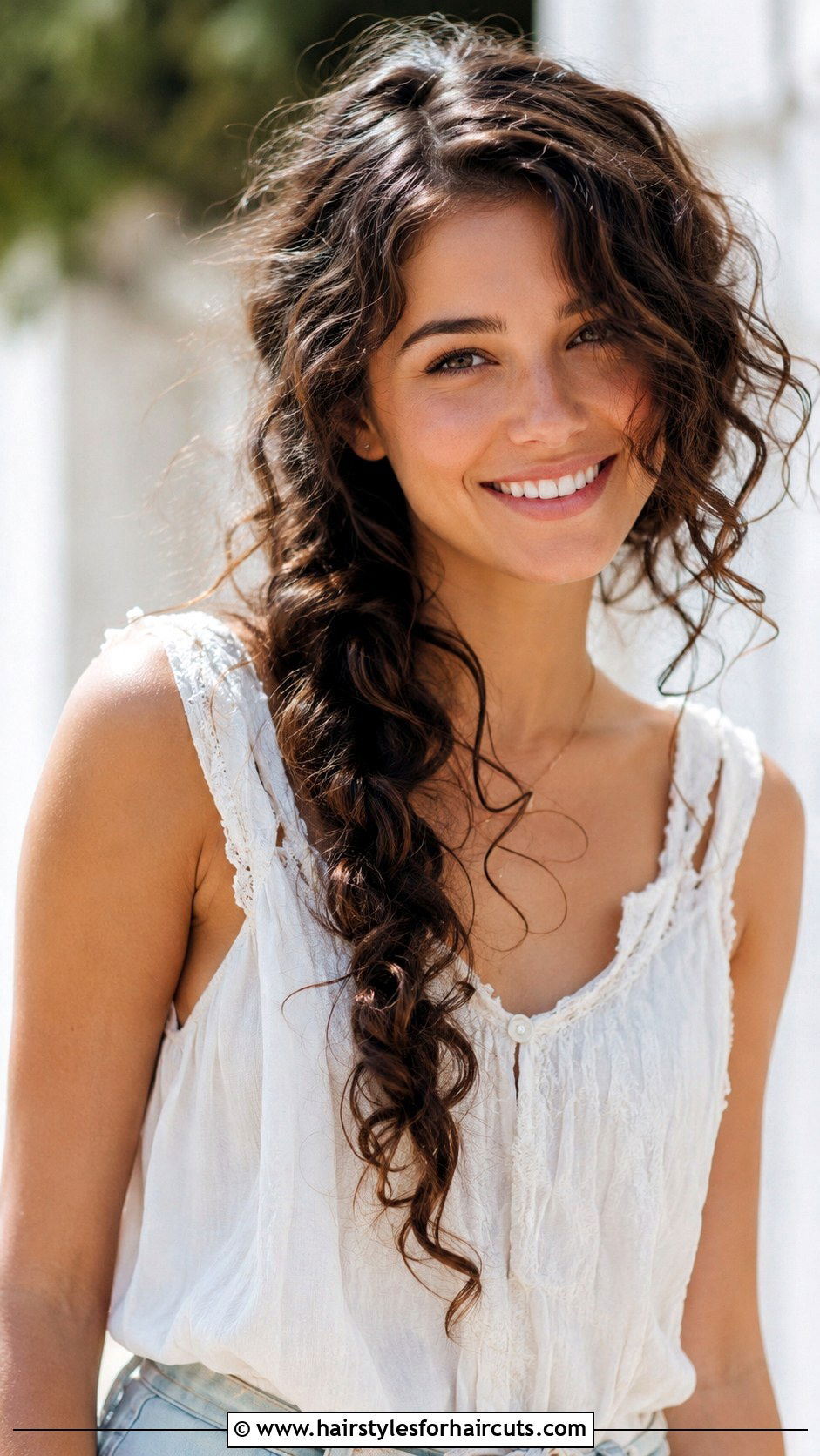 Side Braid Curly Hairstyle - 25 easy hairstyles for girls with curly hair - 25 easy hairstyles for girls with curly hair