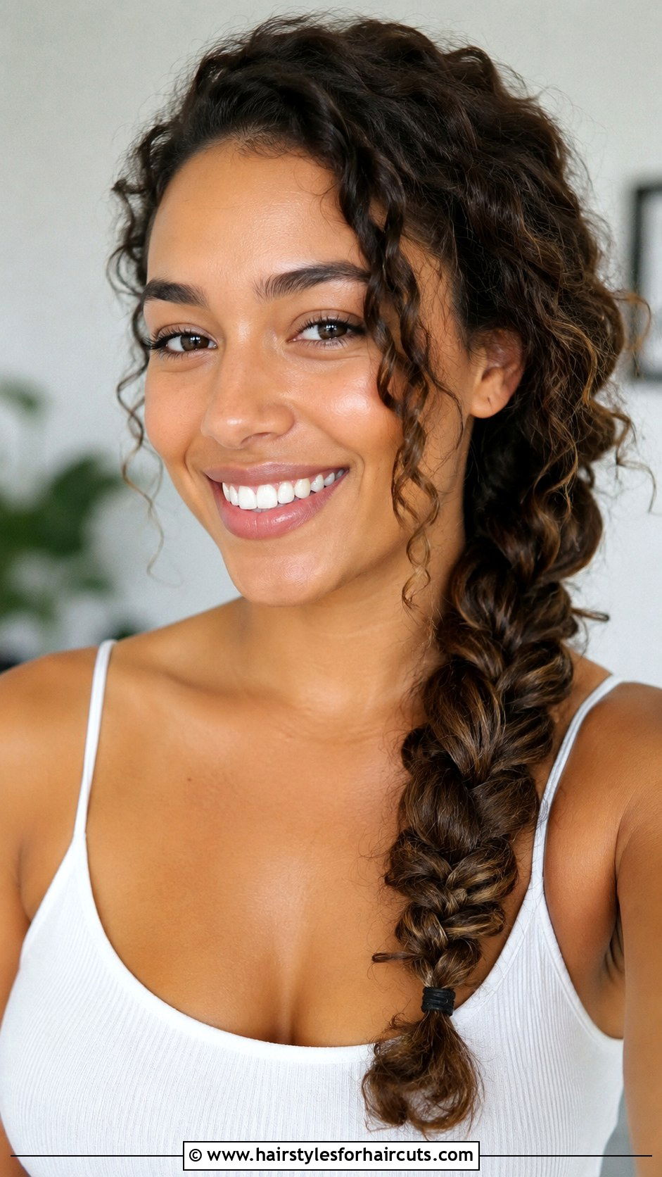 Side Braid For Curly Hair - 25 gym hairstyles for curly hair - 25 gym hairstyles for curly hair