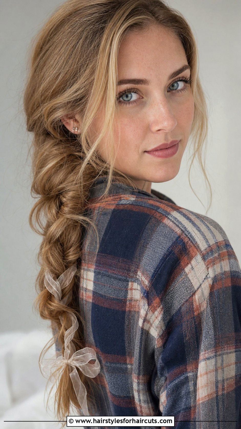 Side Braid With Ribbon - 25 long hair ribbon hairstyles - 25 long hair ribbon hairstyles