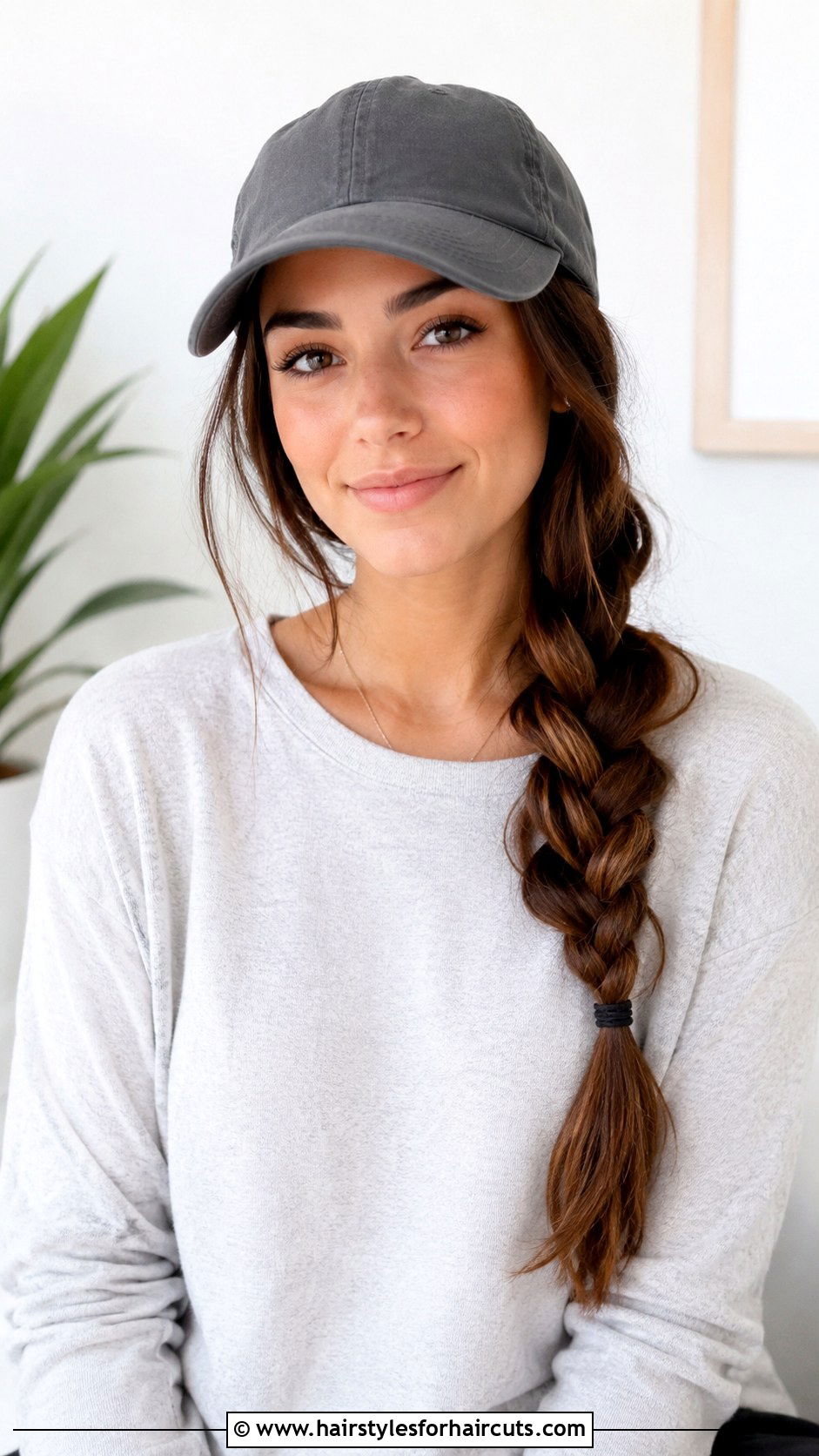 Side Braid - 25 baseball cap hairstyles medium length hair - 25 baseball cap hairstyles medium length hair