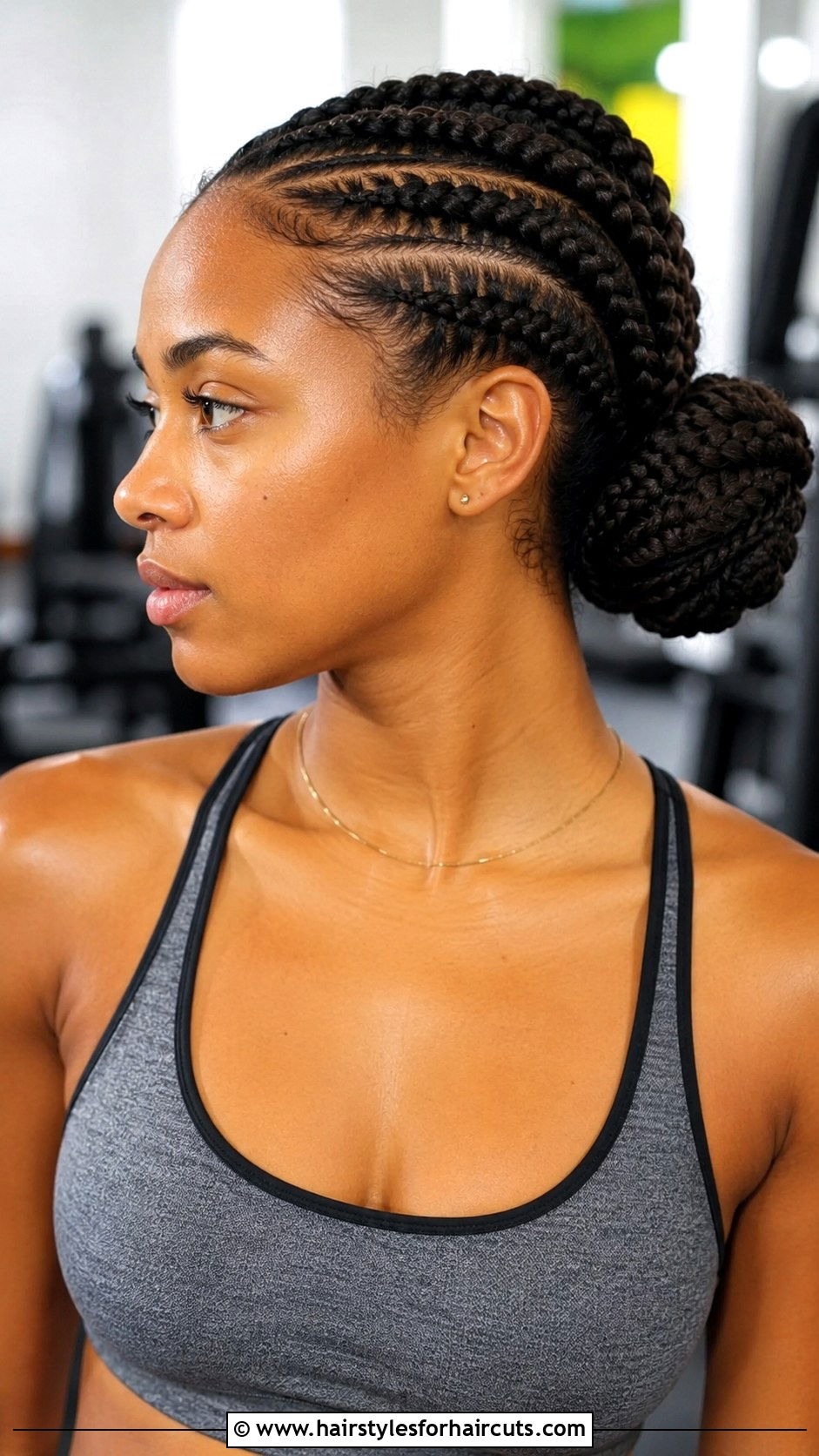 Side Bun With Cornrows - 25 side bun hairstyles for black hair - 25 side bun hairstyles for black hair